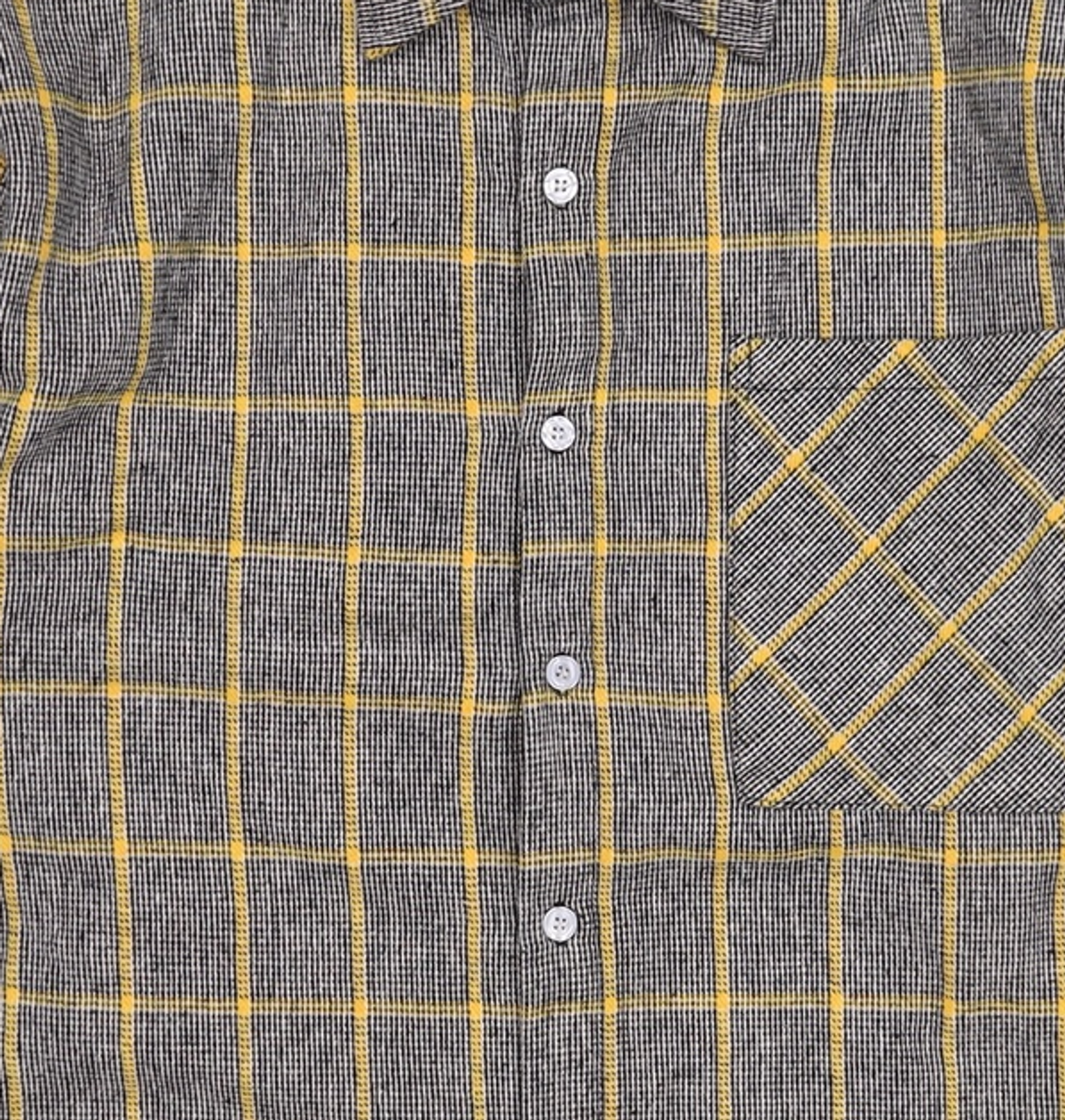 어드바이저리(ADVISORY) Wool Check Oversize Shirts - Yellow M