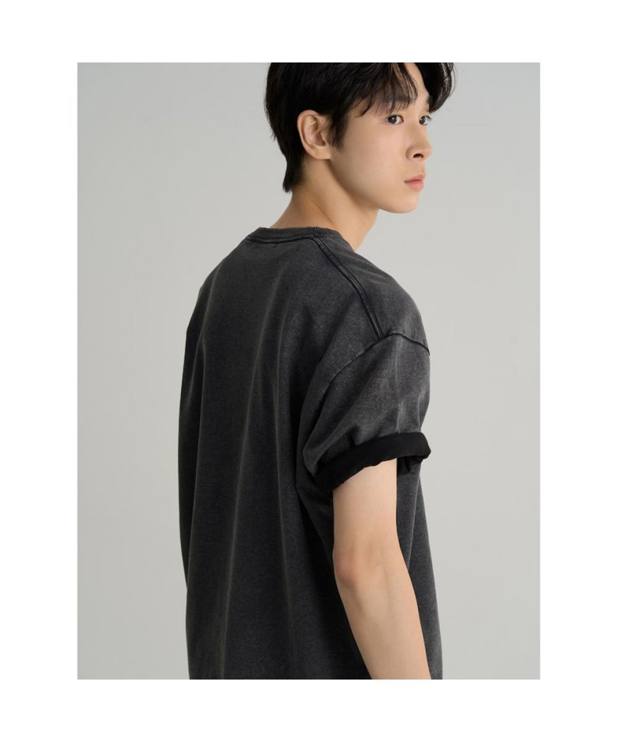 에잇세컨즈(8SECONDS) 빈티지 다잉 반소매 스웻셔츠  애쉬