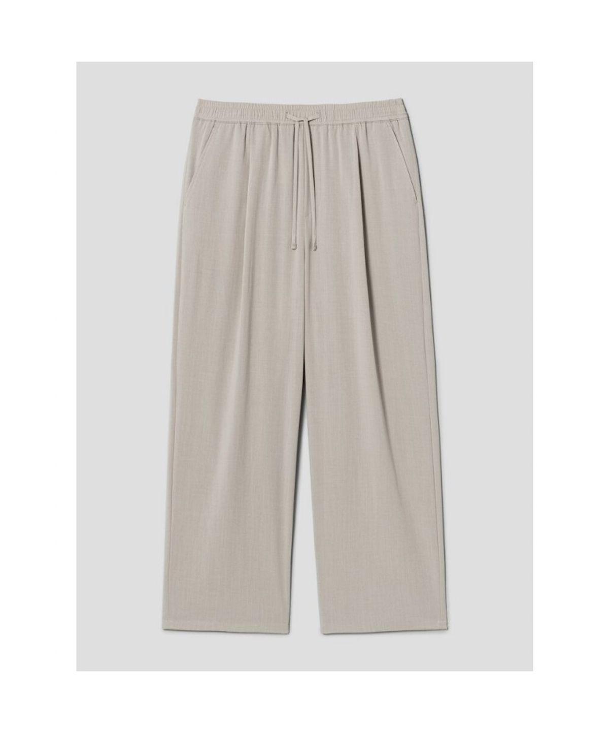 에잇세컨즈(8SECONDS) 조직감 세미와이드핏 밴딩 슬랙스  베이지