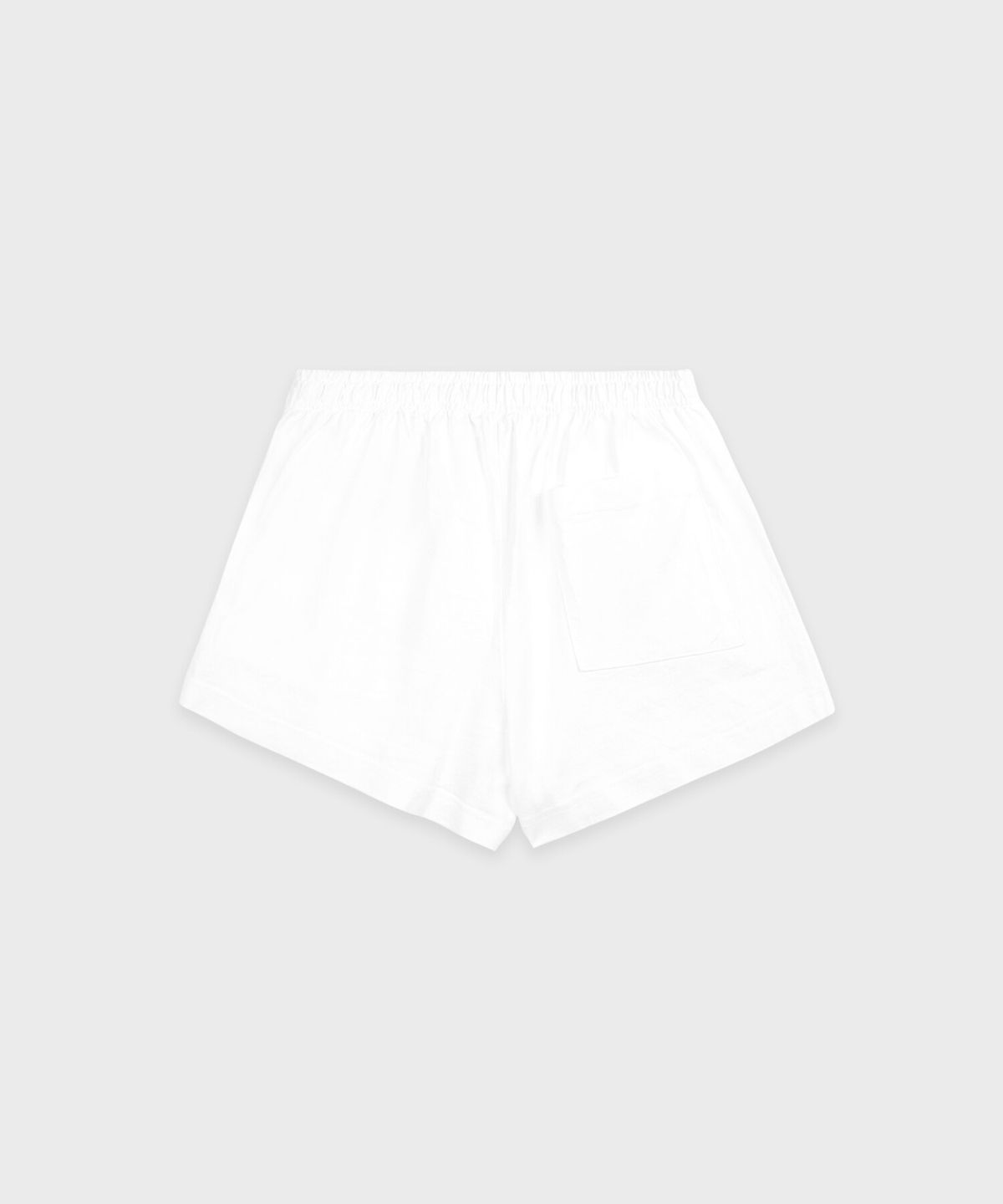 스포티앤리치(SPORTY&RICH) 세리프 로고 자수 디스코 쇼츠 - 화이트 R265AW7006