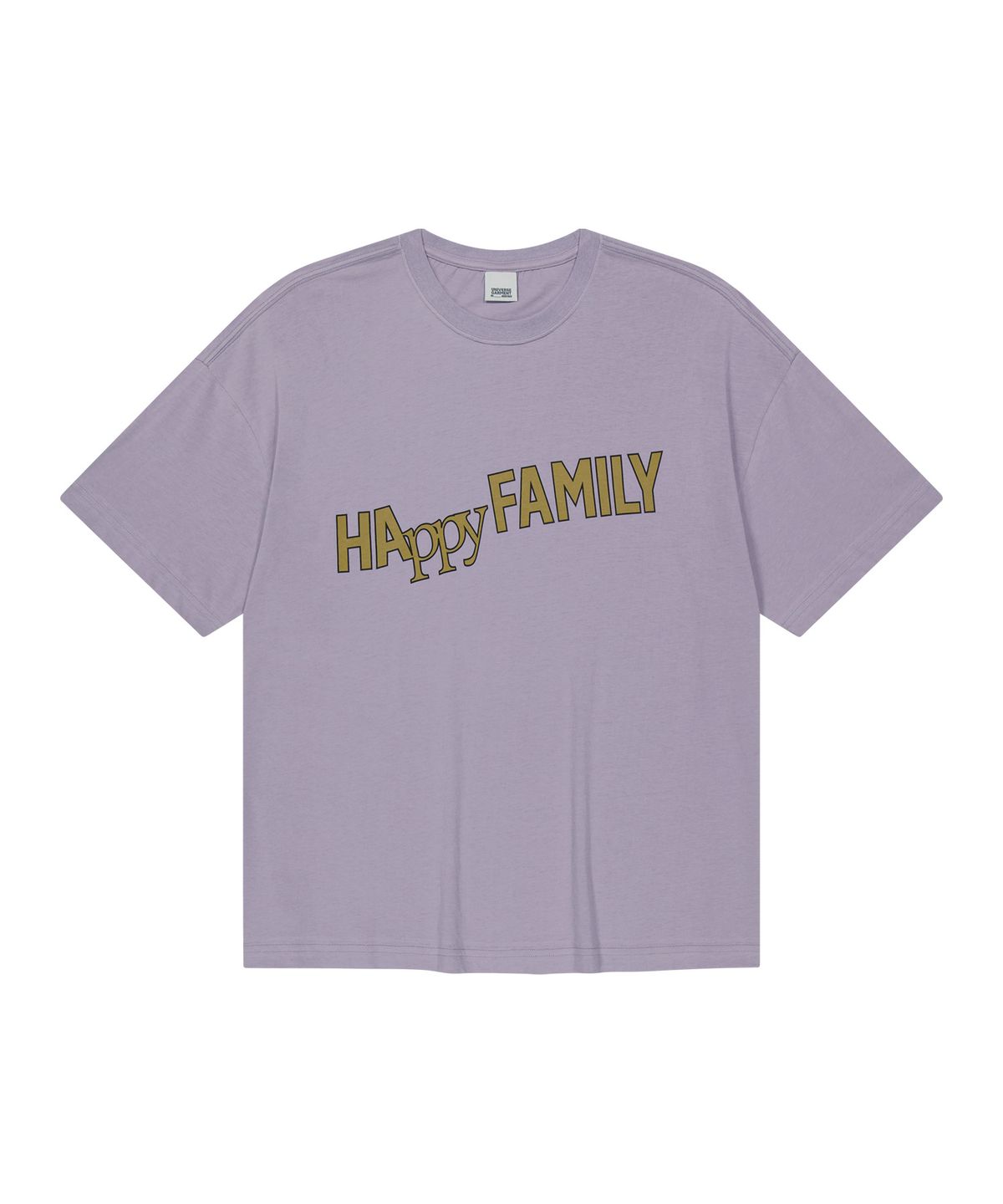 유니버스 가먼트(UNIVERSE GARMENT) Happy 패밀리 크롭 티셔츠_PURPLE