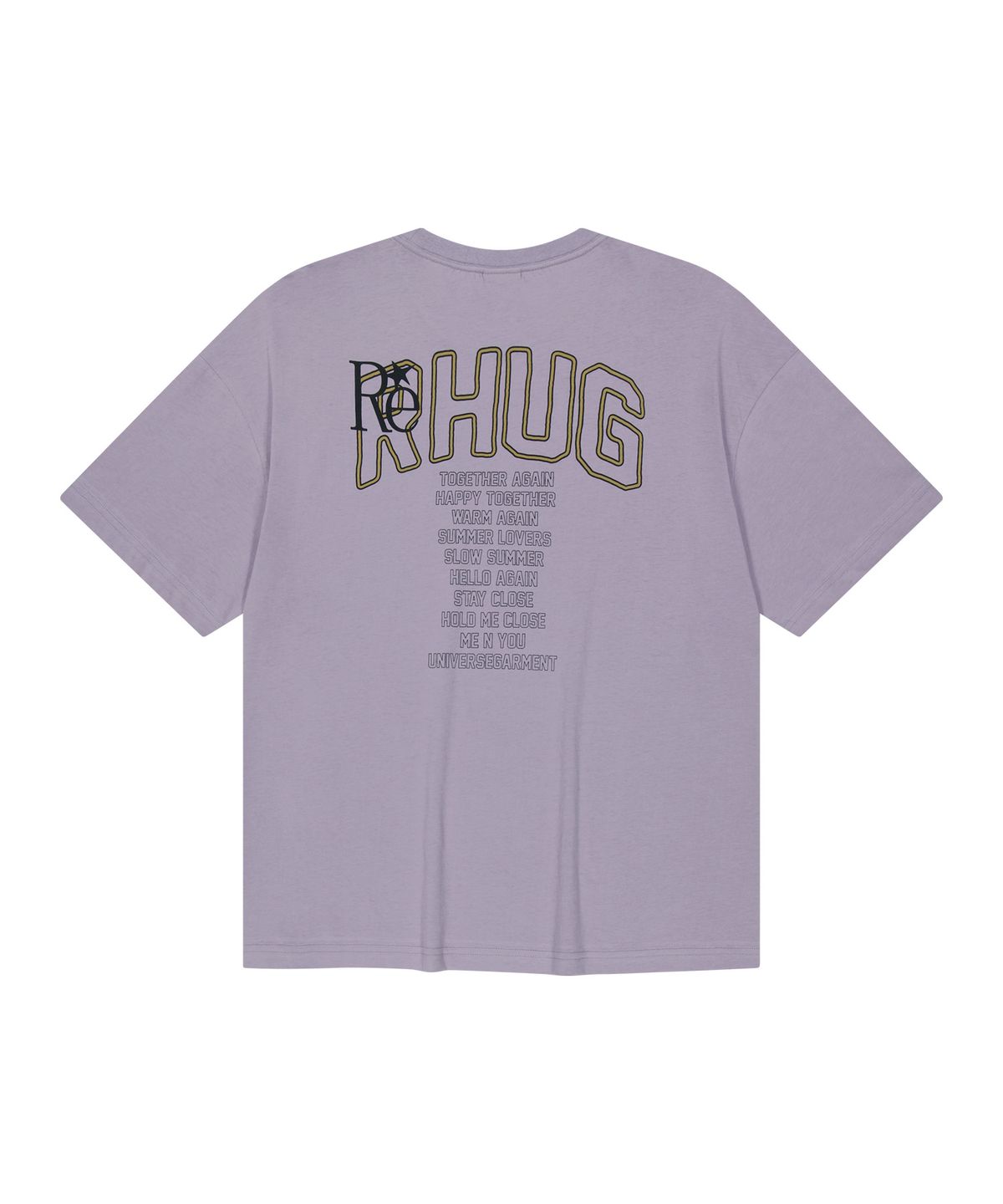 유니버스 가먼트(UNIVERSE GARMENT) Happy 패밀리 크롭 티셔츠_PURPLE