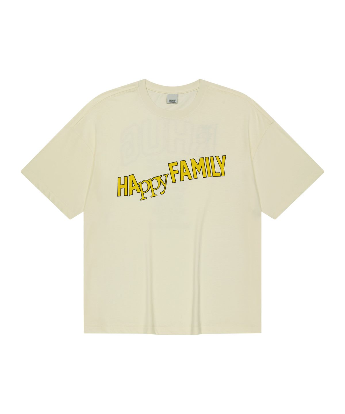 유니버스 가먼트(UNIVERSE GARMENT) Happy 패밀리 크롭 티셔츠_IVORY