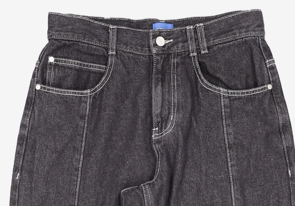 데케트(DECET) Center Incision Wide Jeans DCPT028Black 28