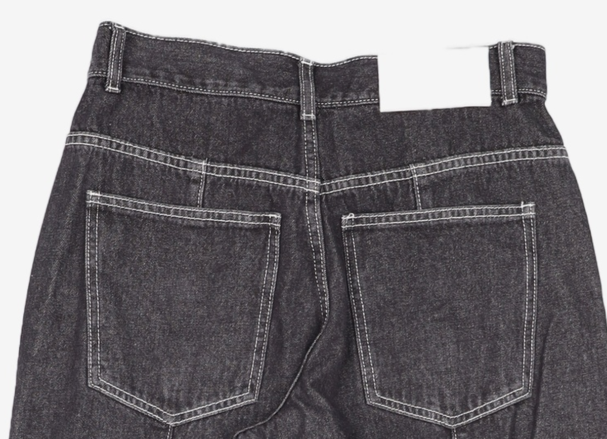 데케트(DECET) Center Incision Wide Jeans DCPT028Black 28