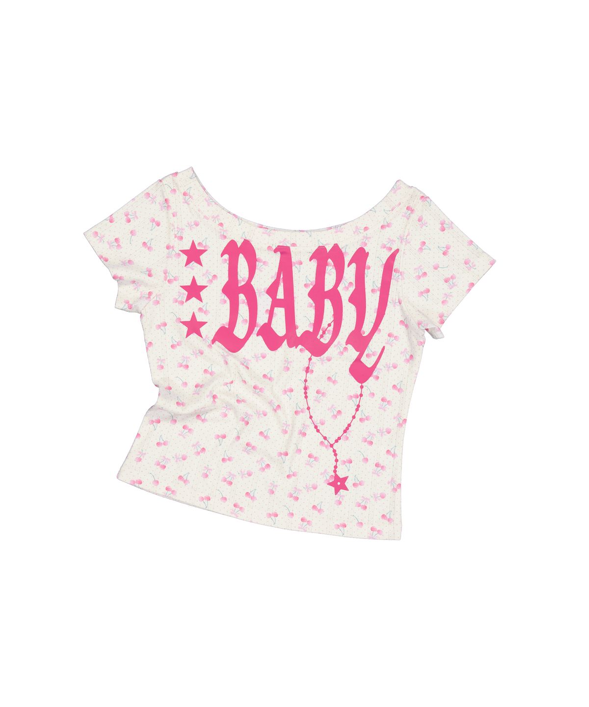 셋업이엑스이(SETUP-EXE) BABY WIDE NECK TOP / CHERRY CREAM