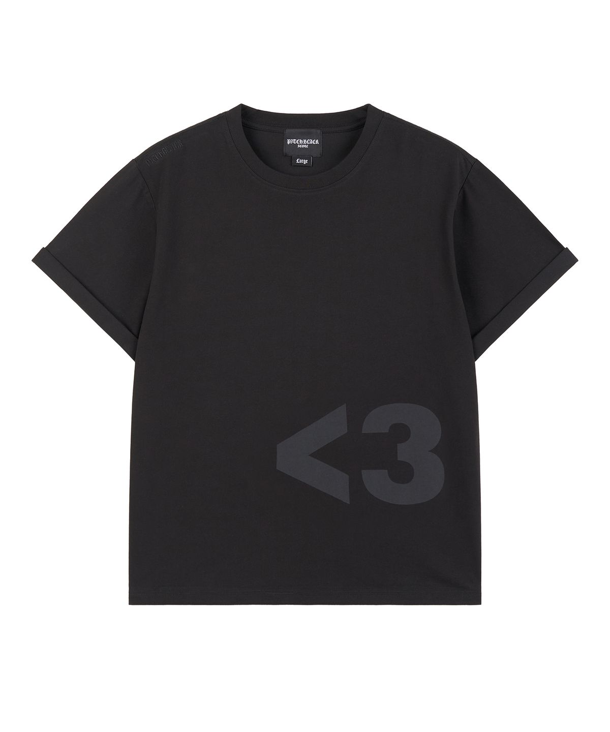 피치블랙(PITCHBLACK) PITCH HEART CROP TEE (BLACK)