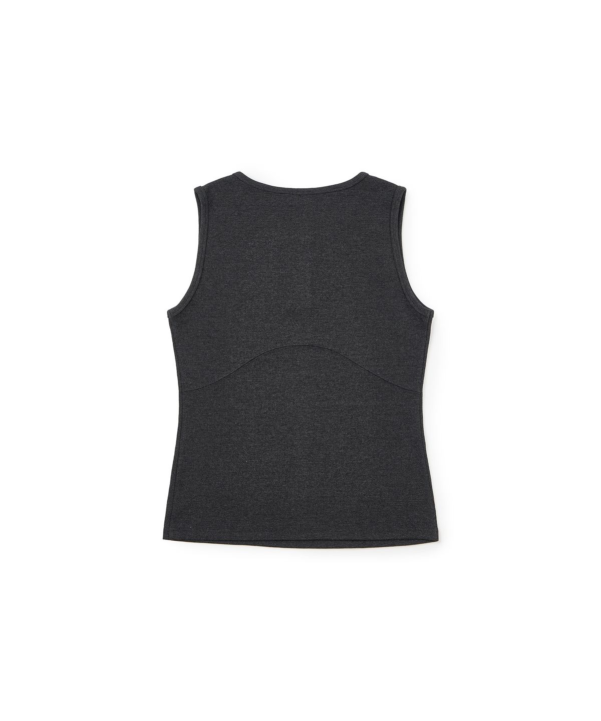 르바세(LEVASSE) Ribbed Henley Muscle Tank_ Charcoal