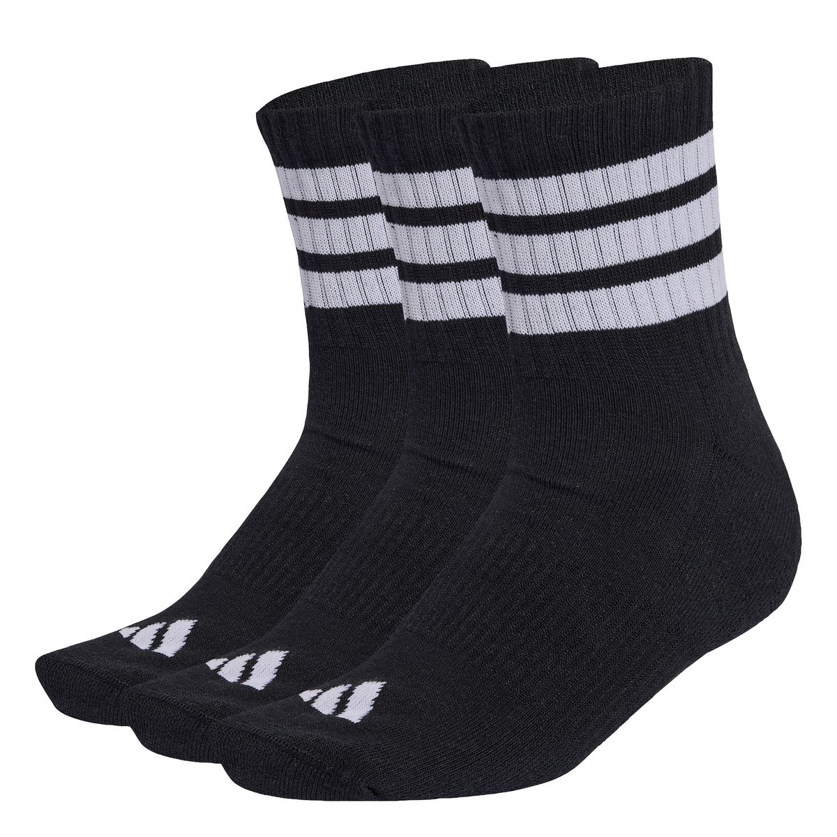 아디다스(ADIDAS) 3-스트라이프 쿠션 스포츠웨어 미드 컷 삭스 3켤레 팩 KC9617