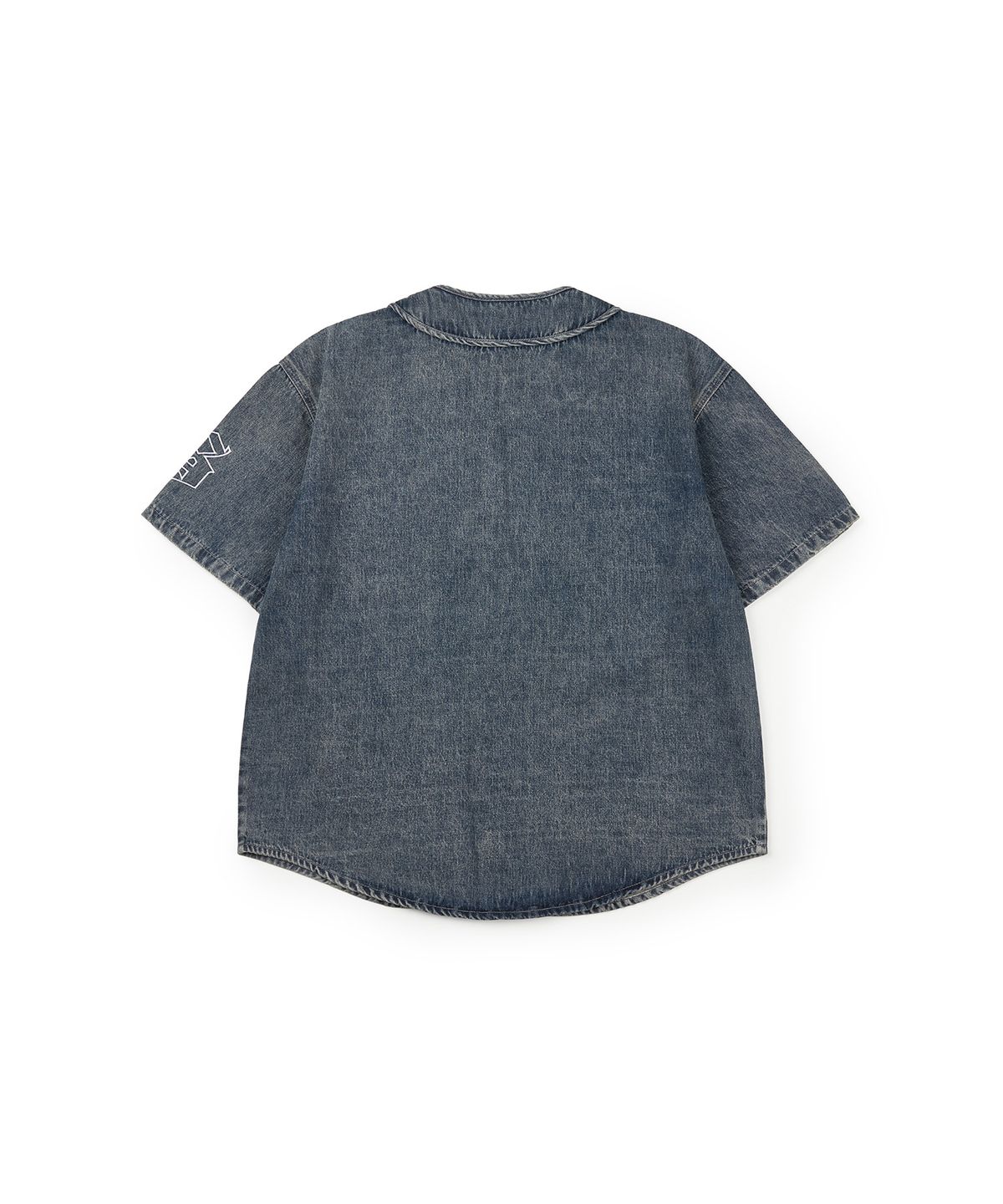 르바세(LEVASSE) Washed Denim Baseball Over-fit Jersey_Black