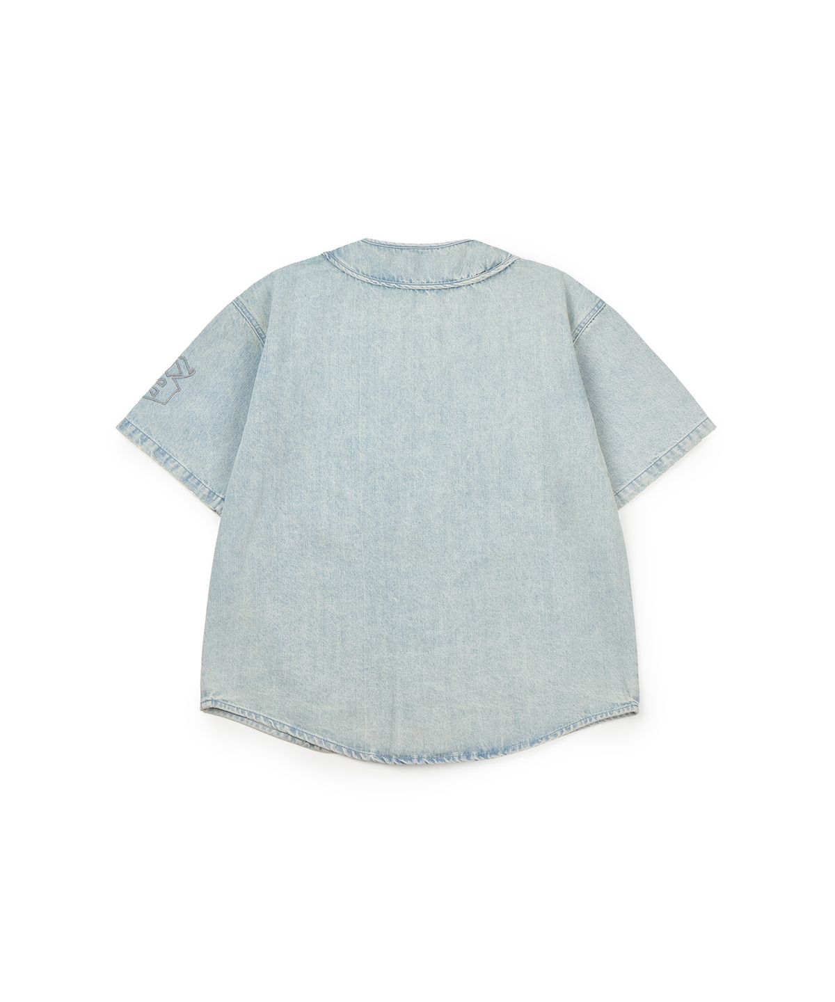 르바세(LEVASSE) Washed Denim Baseball Over-fit Jersey_Light Blue