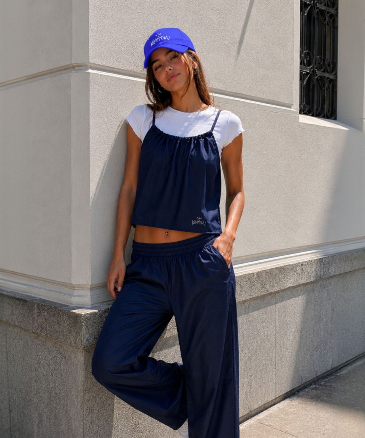 커뮨더웨어(KOMMUNTHEWEAR) KOMMUN SLEEVELESS SET DARK BLUE 커뮨 슬리브리스 세트 다크블루