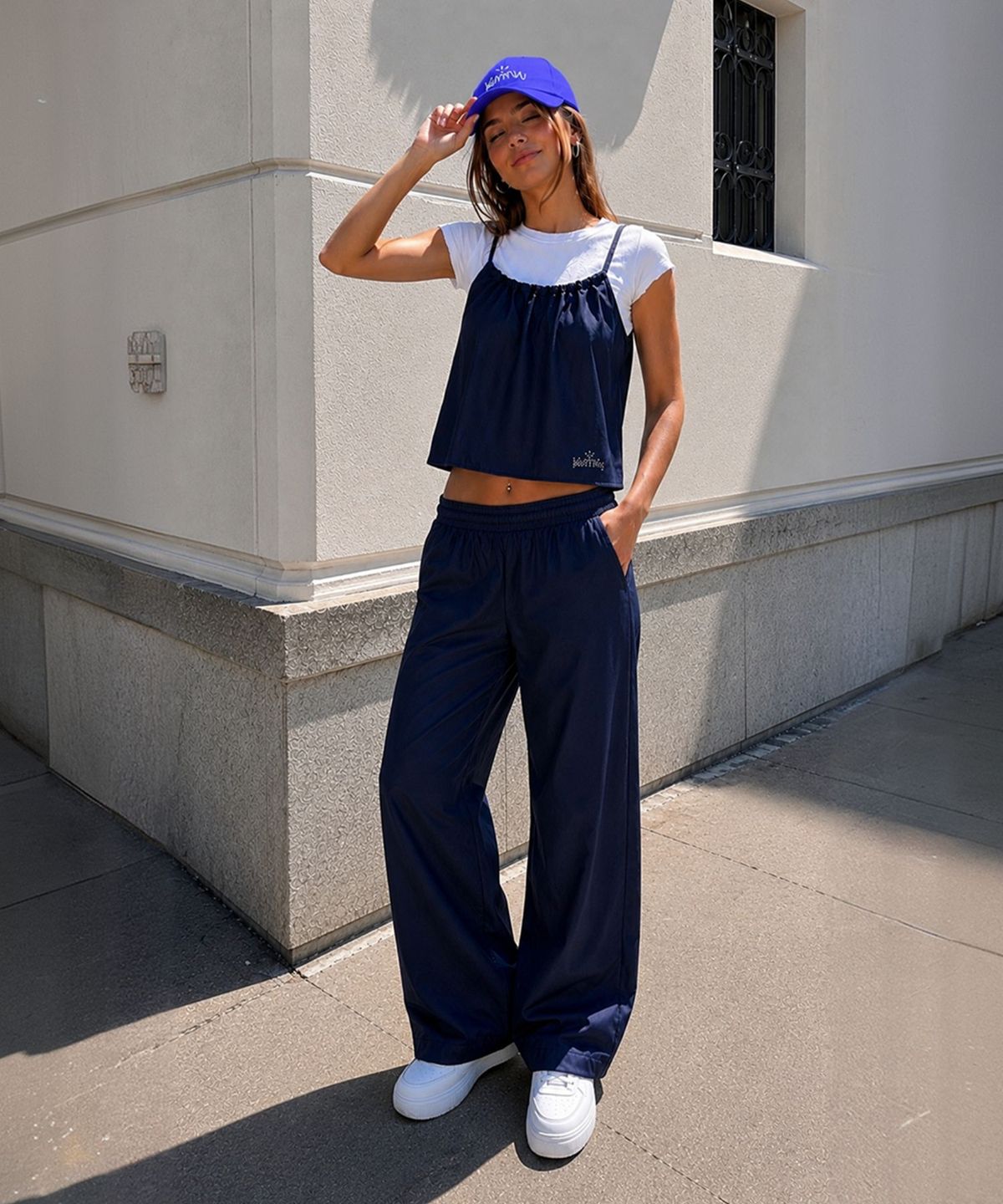 커뮨더웨어(KOMMUNTHEWEAR) KOMMUN SLEEVELESS SET DARK BLUE 커뮨 슬리브리스 세트 다크블루