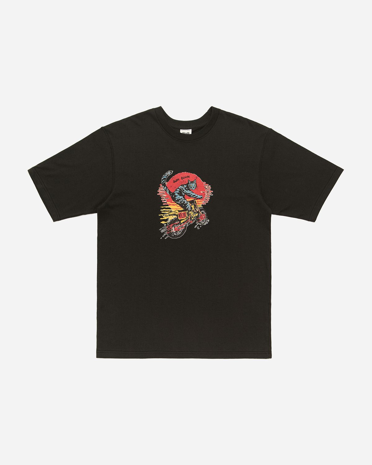 모드나인(MODNINE) Sun Down - Oversized T-Shirt Black