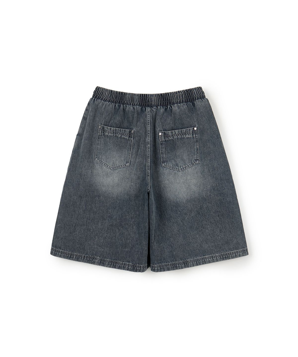 르바세(LEVASSE) Washed Denim Bermuda Shorts_Black