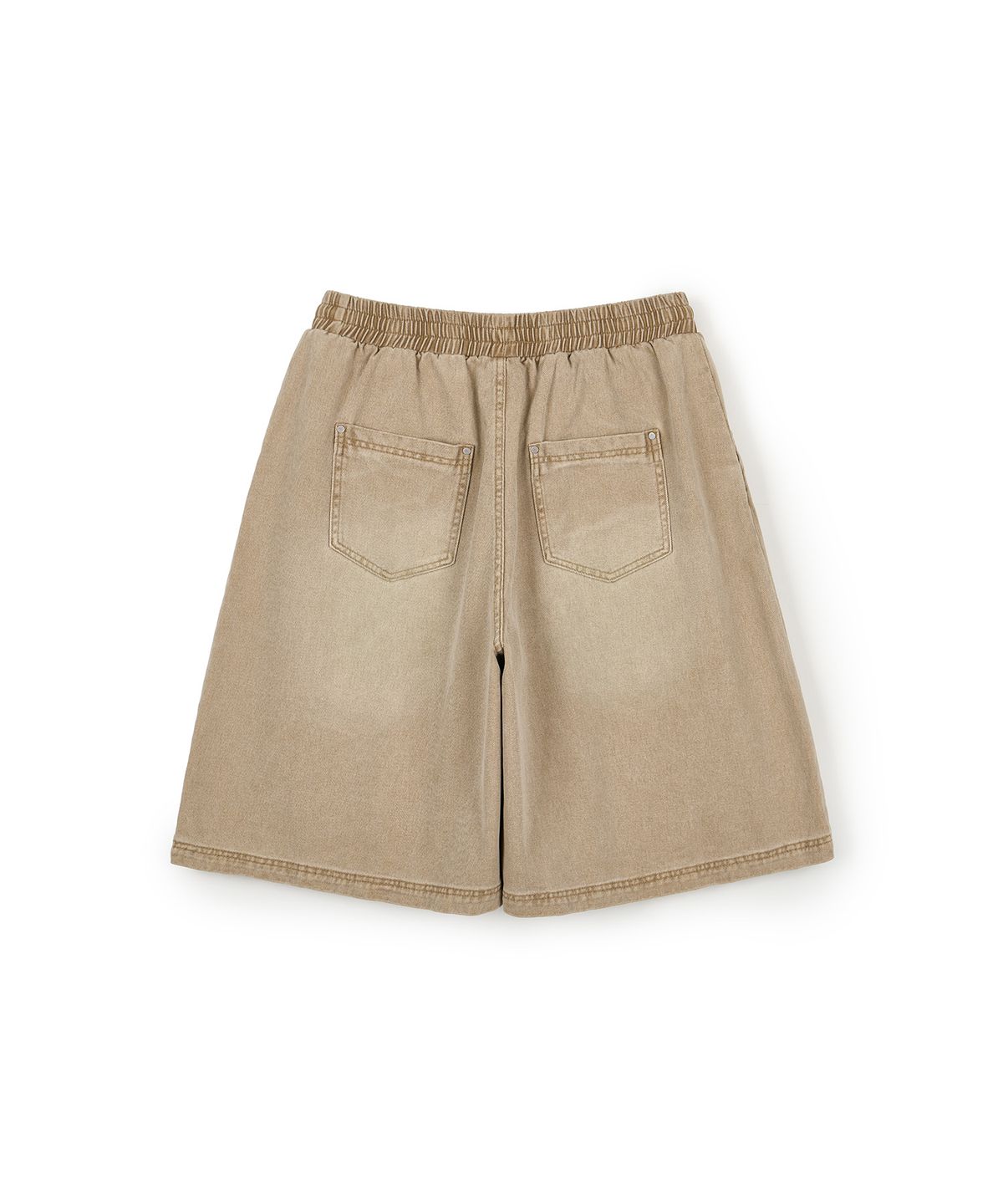 르바세(LEVASSE) Washed Denim Bermuda Shorts_Sand