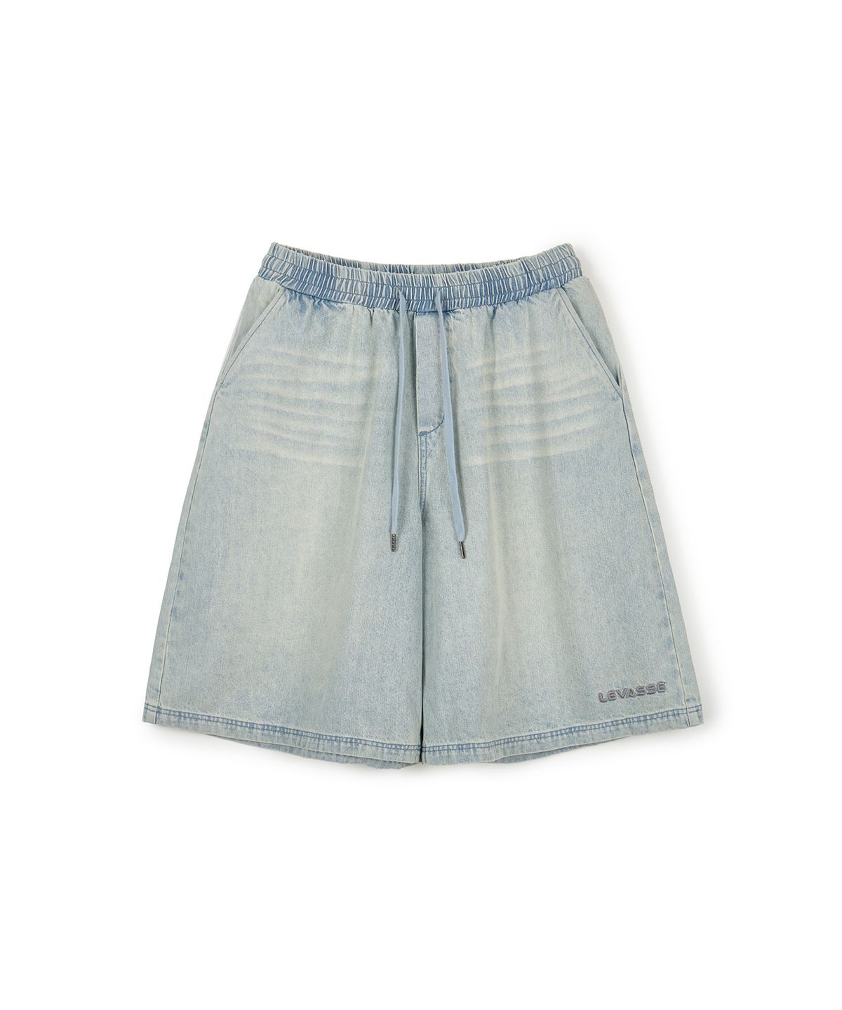 르바세(LEVASSE) Washed Denim Bermuda Shorts_Light Blue