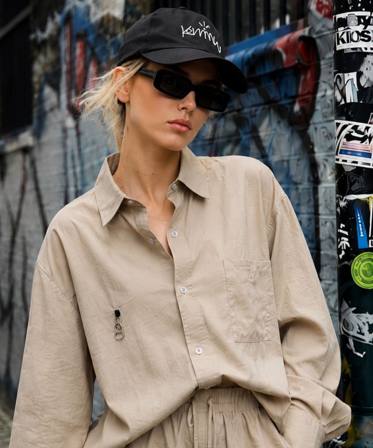 커뮨더웨어(KOMMUNTHEWEAR) KOMMUN SHIRTS SHORTS SET BEIGE 커뮨 셔츠 숏츠 세트 베이지