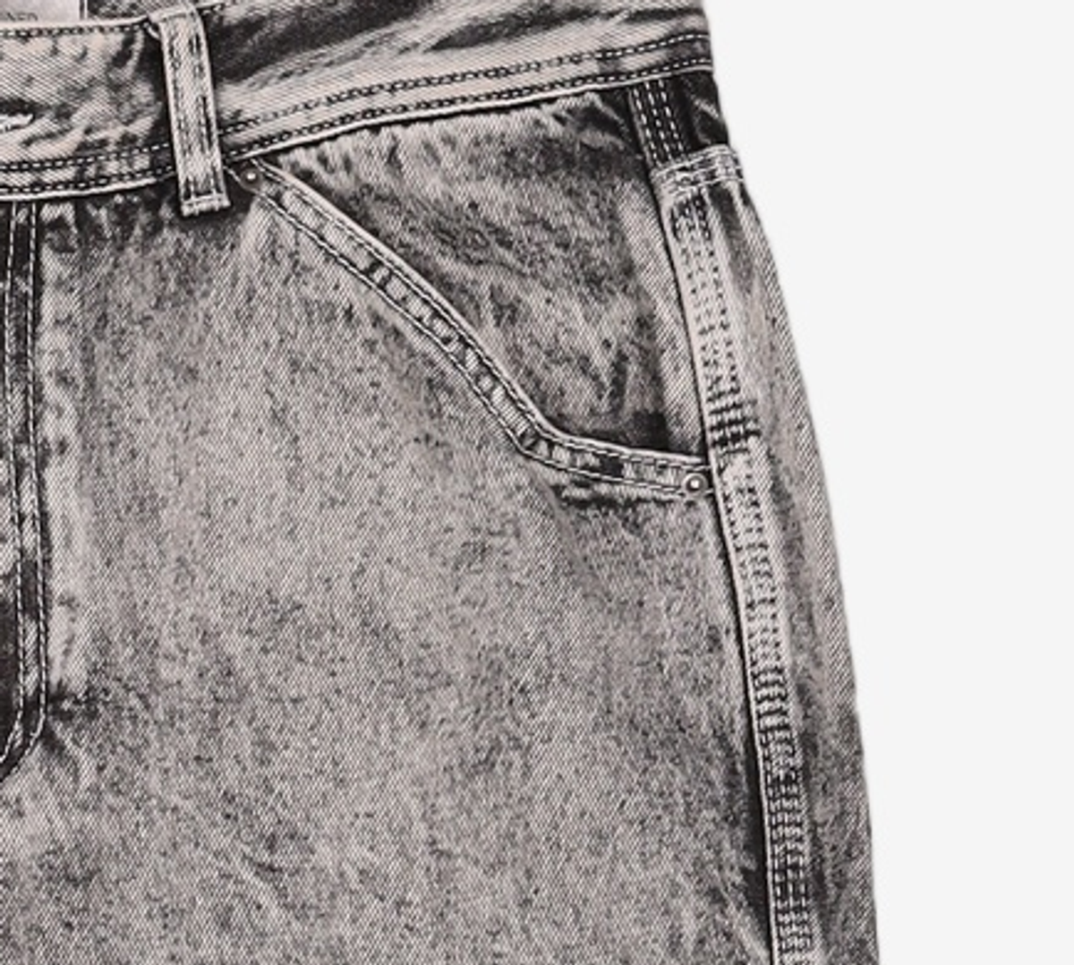 메종미네드(MAISON MINED) WHITE SPREAD CARPENTER DENIM-WHITE 48