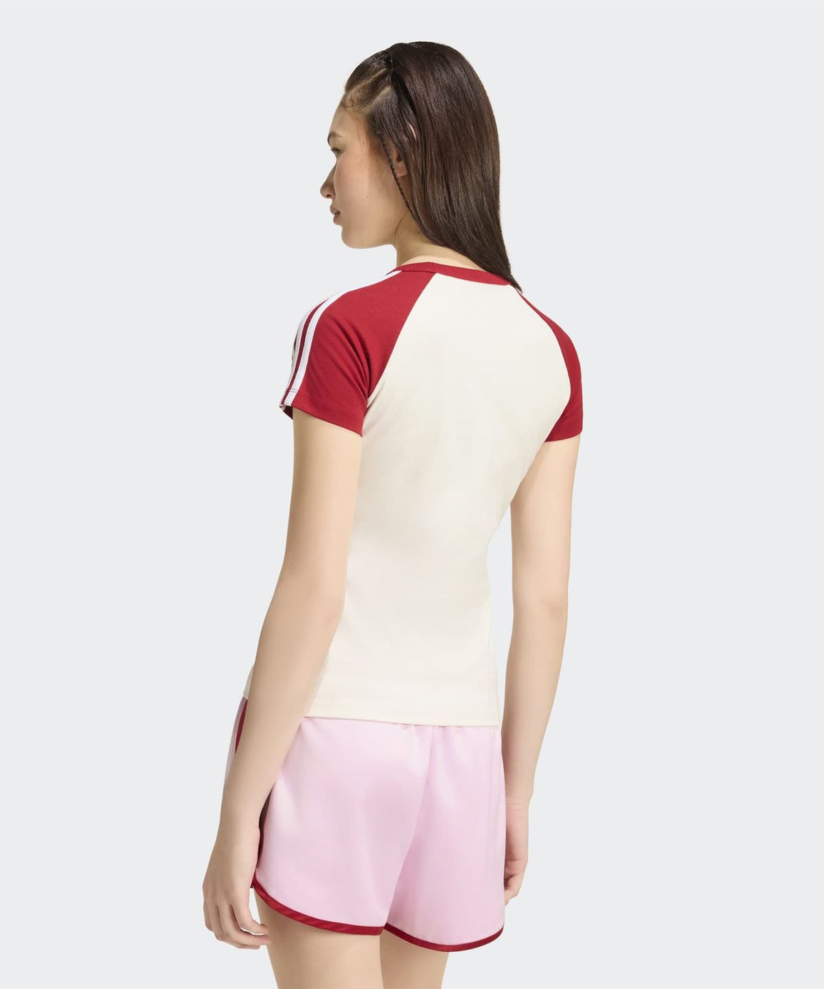 아디다스(ADIDAS) SST 티셔츠 - 화이트:레드:화이트 / KS4696