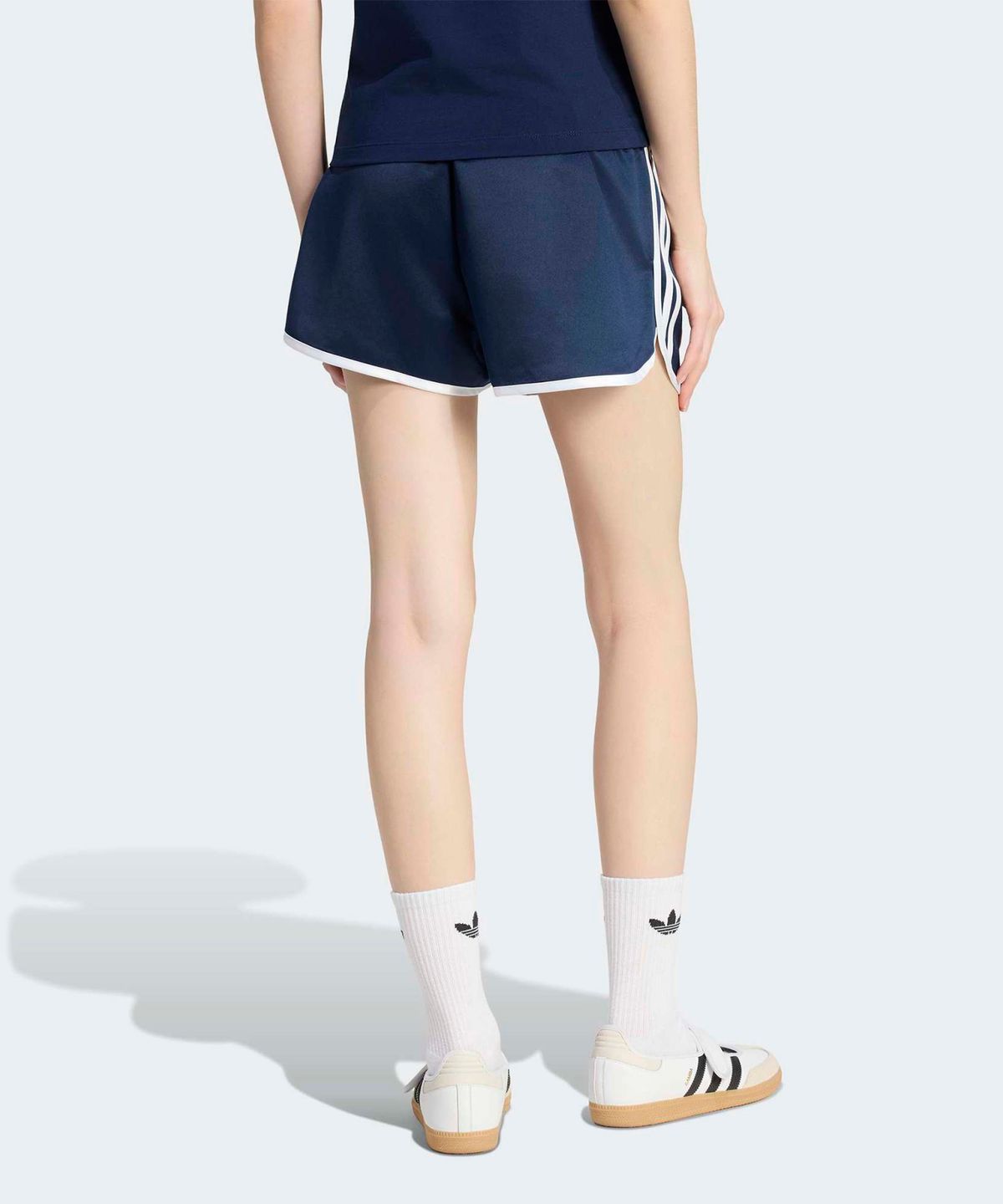 아디다스(ADIDAS) 새틴 3S 스프린터 숏 팬츠 - 나이트인디고:화이트 / KS9852