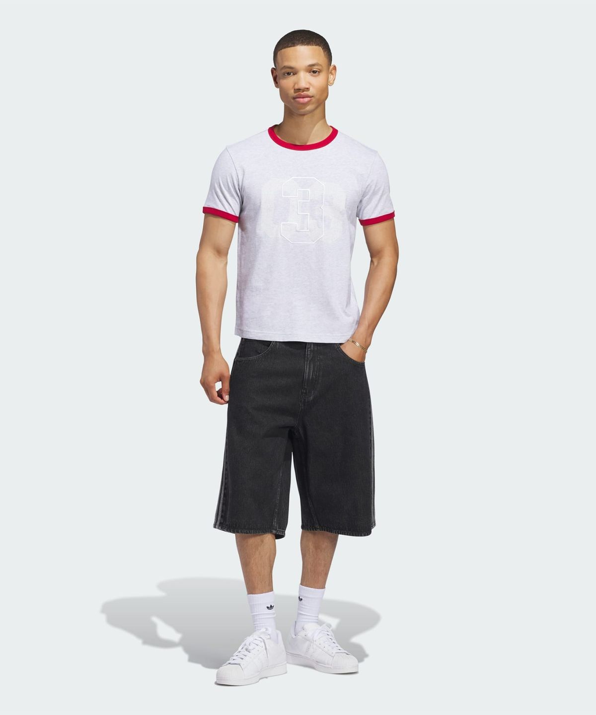 아디다스(ADIDAS) TEXAS A&M AGGIES 오리지널스 트레포일 링거 티 - 라이트그레이 / KT7868