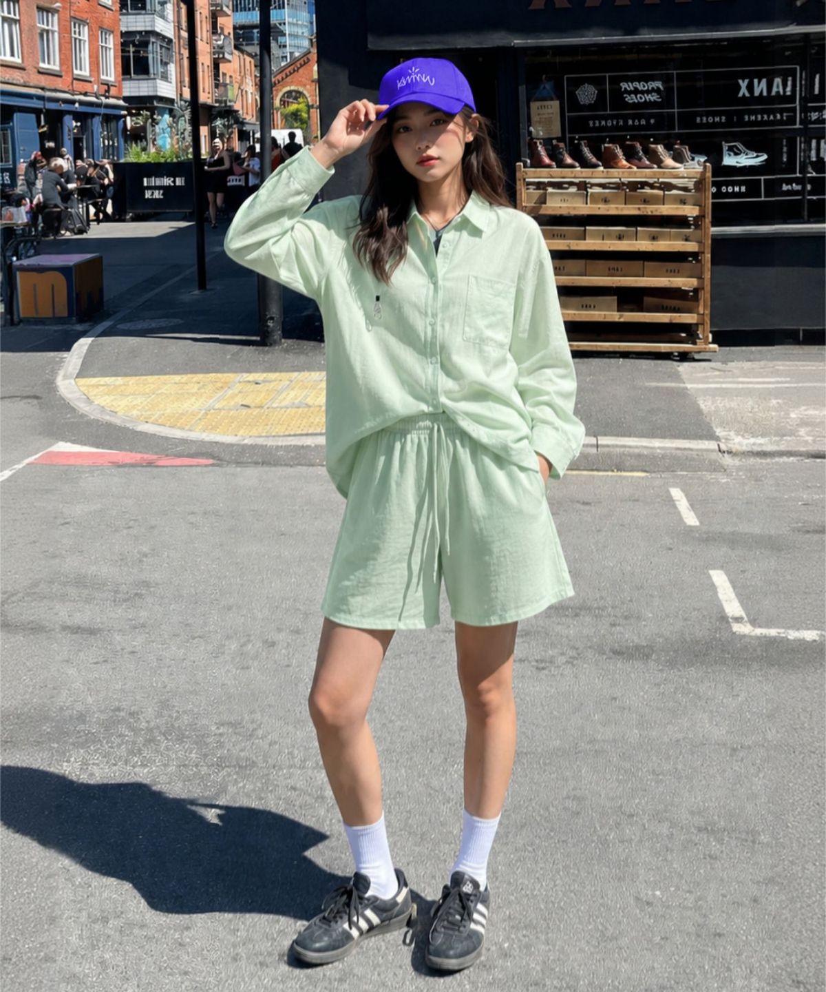 커뮨더웨어(KOMMUNTHEWEAR) KOMMUN SHIRTS SHORTS SET MINT 커뮨 셔츠 숏츠 세트 민트