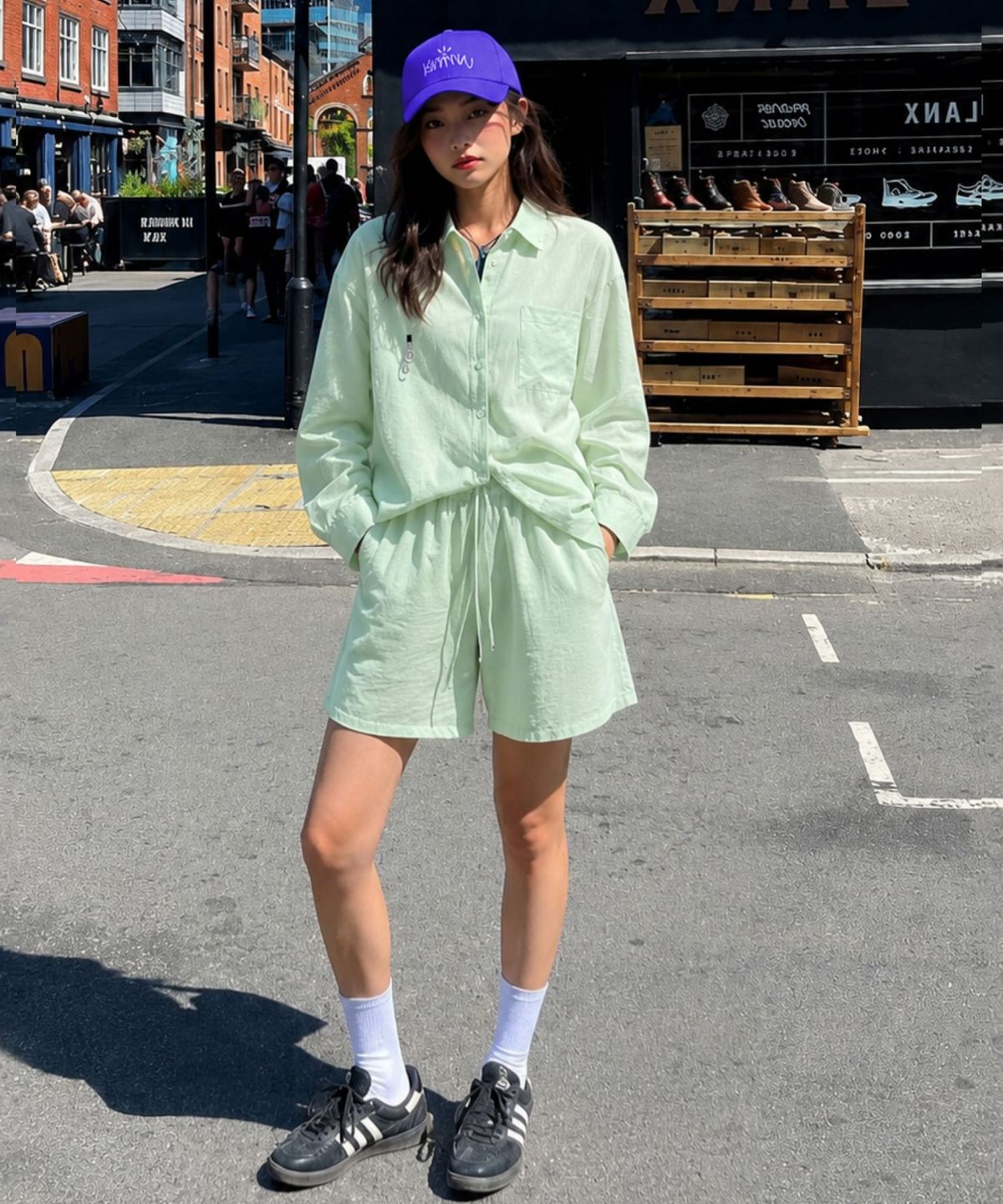 커뮨더웨어(KOMMUNTHEWEAR) KOMMUN SHIRTS SHORTS SET MINT 커뮨 셔츠 숏츠 세트 민트