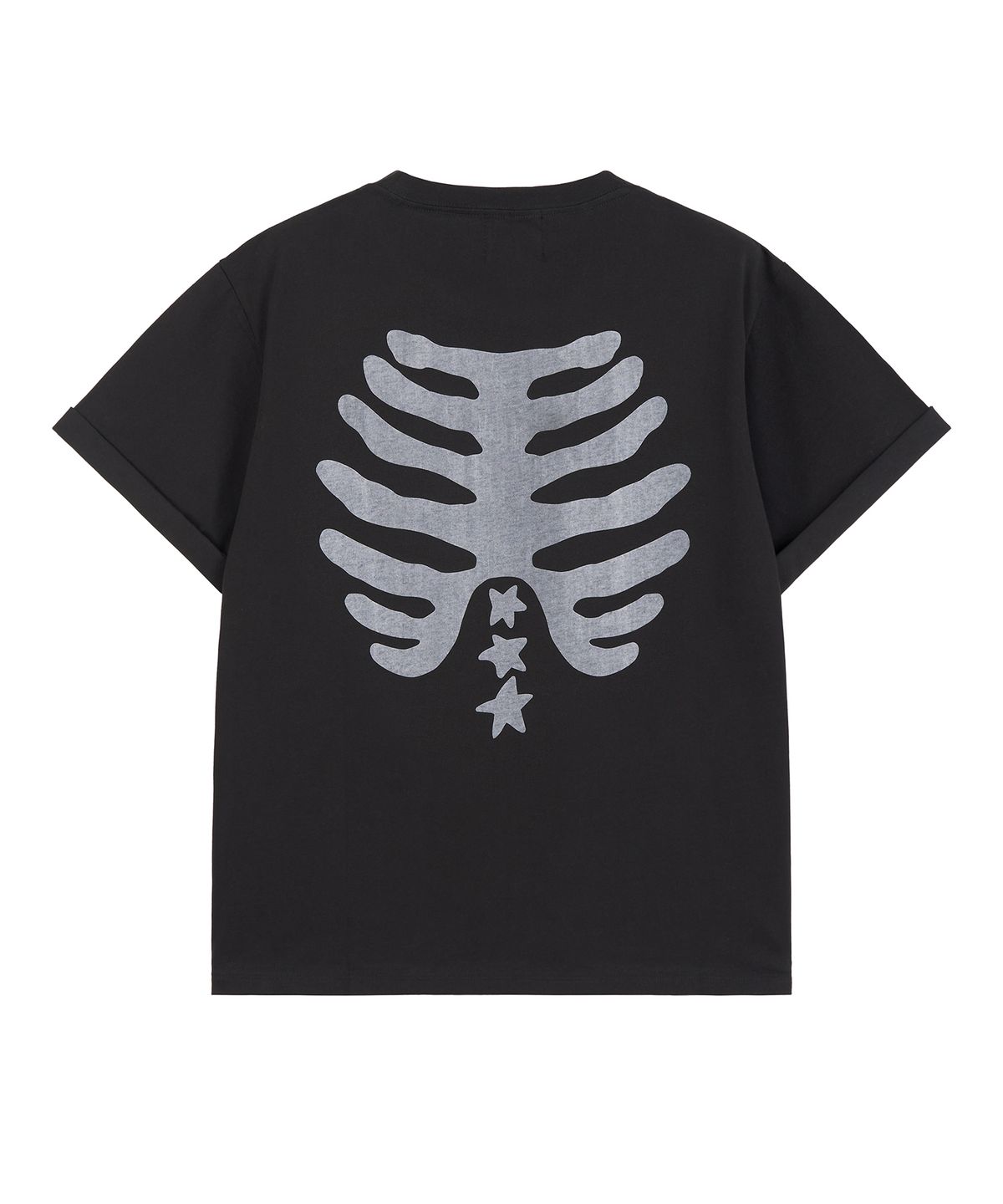 피치블랙(PITCHBLACK) BONE STAR CROP TEE (BLACK WHITE)