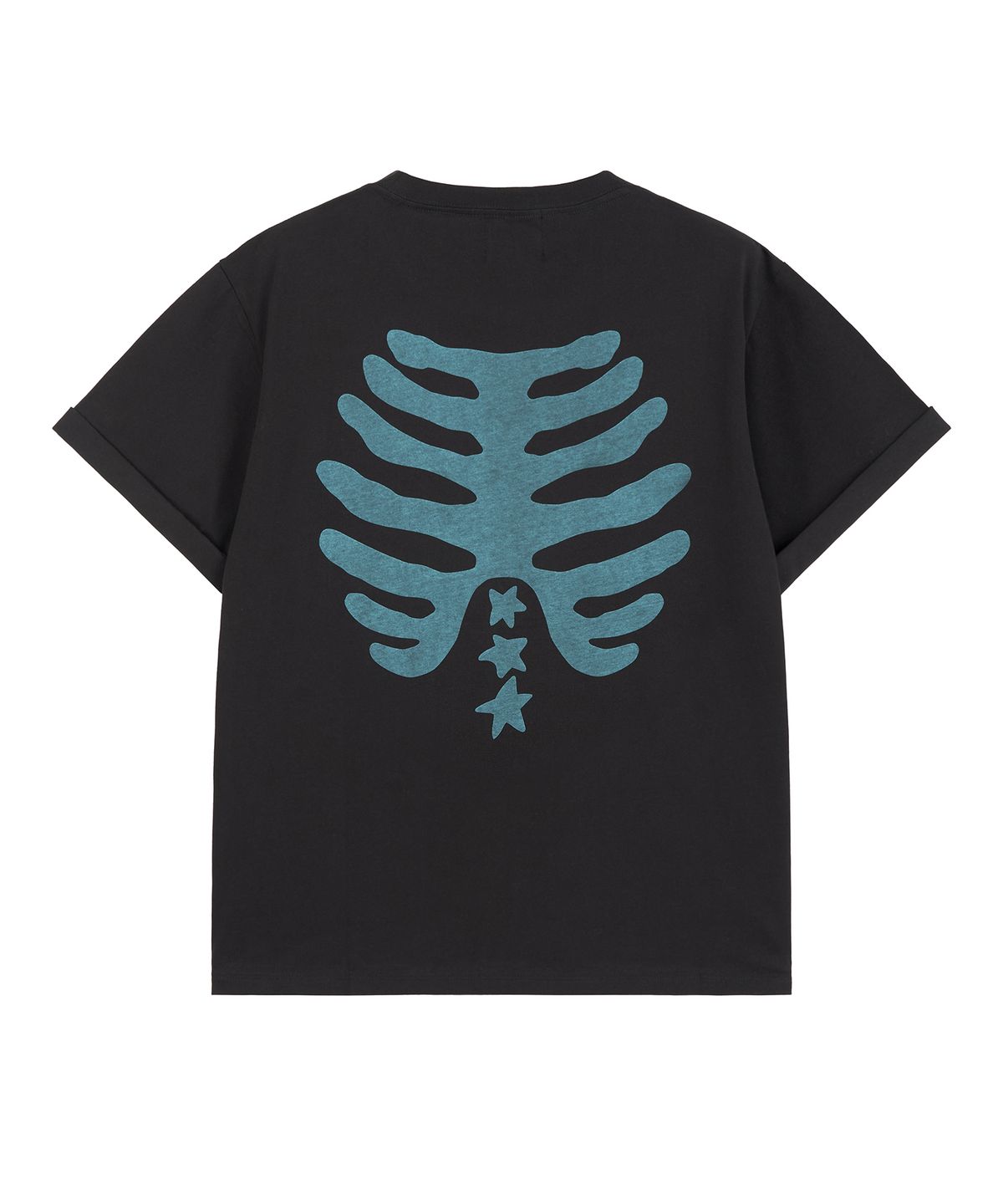 피치블랙(PITCHBLACK) BONE STAR CROP TEE (BLACK MINT)
