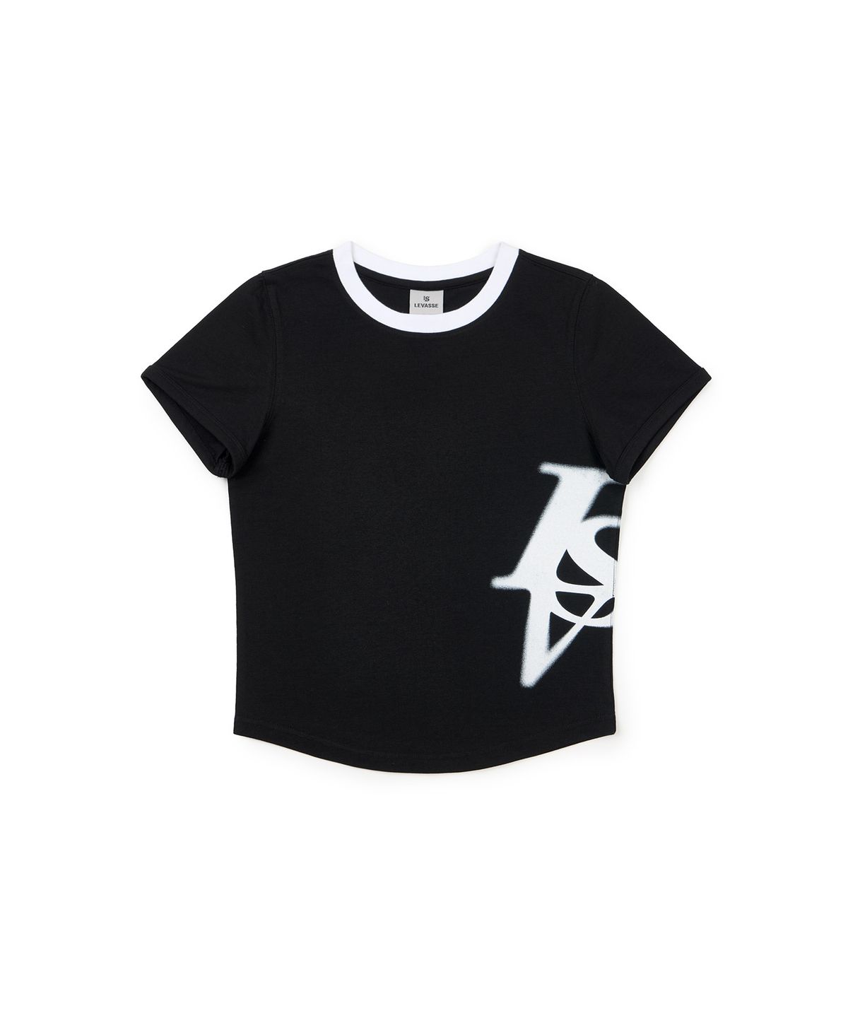 르바세(LEVASSE) Spray Logo Ringer Tee_Black
