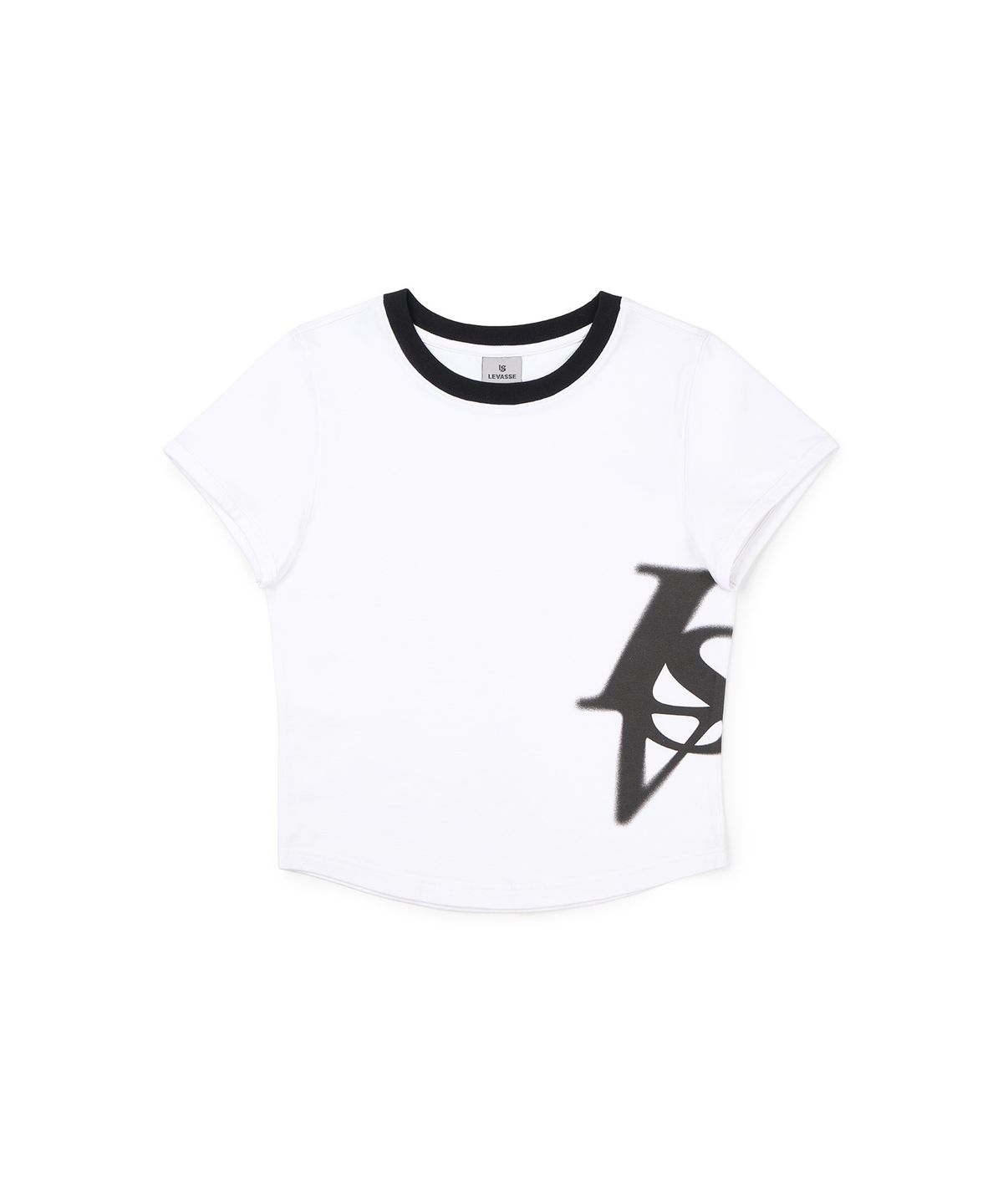 르바세(LEVASSE) Spray Logo Ringer Tee_ White