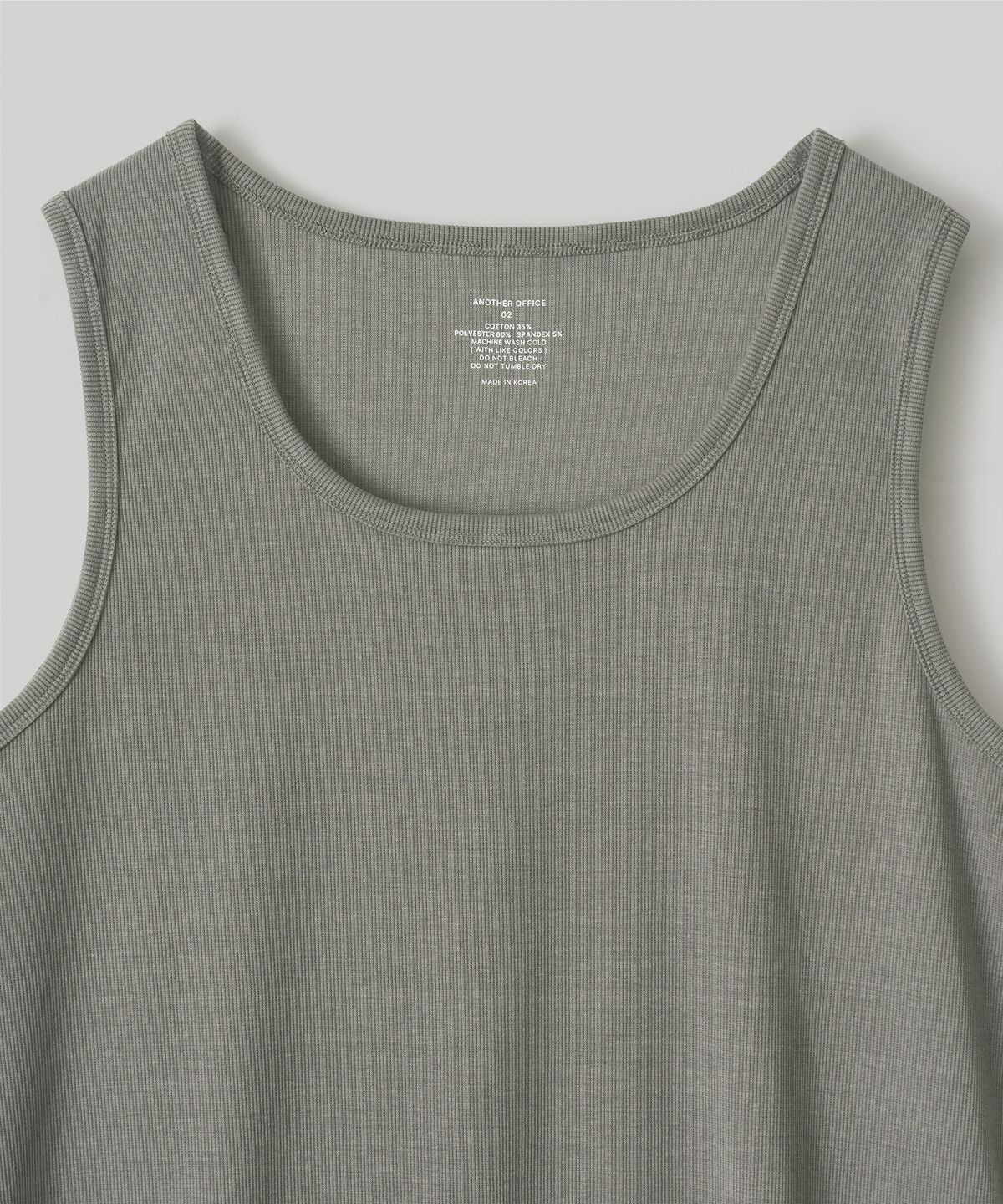 어나더 오피스(ANOTHER OFFICE) Dyed Ribbed Scoop Neck Tank (Gray)