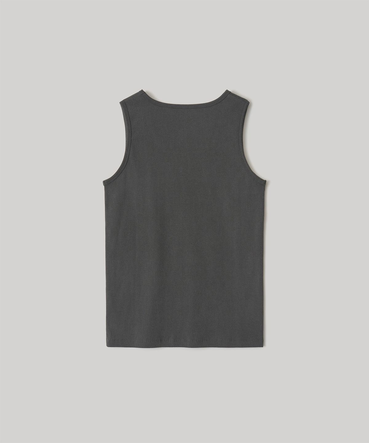 어나더 오피스(ANOTHER OFFICE) Dyed Ribbed Scoop Neck Tank (Charcoal)