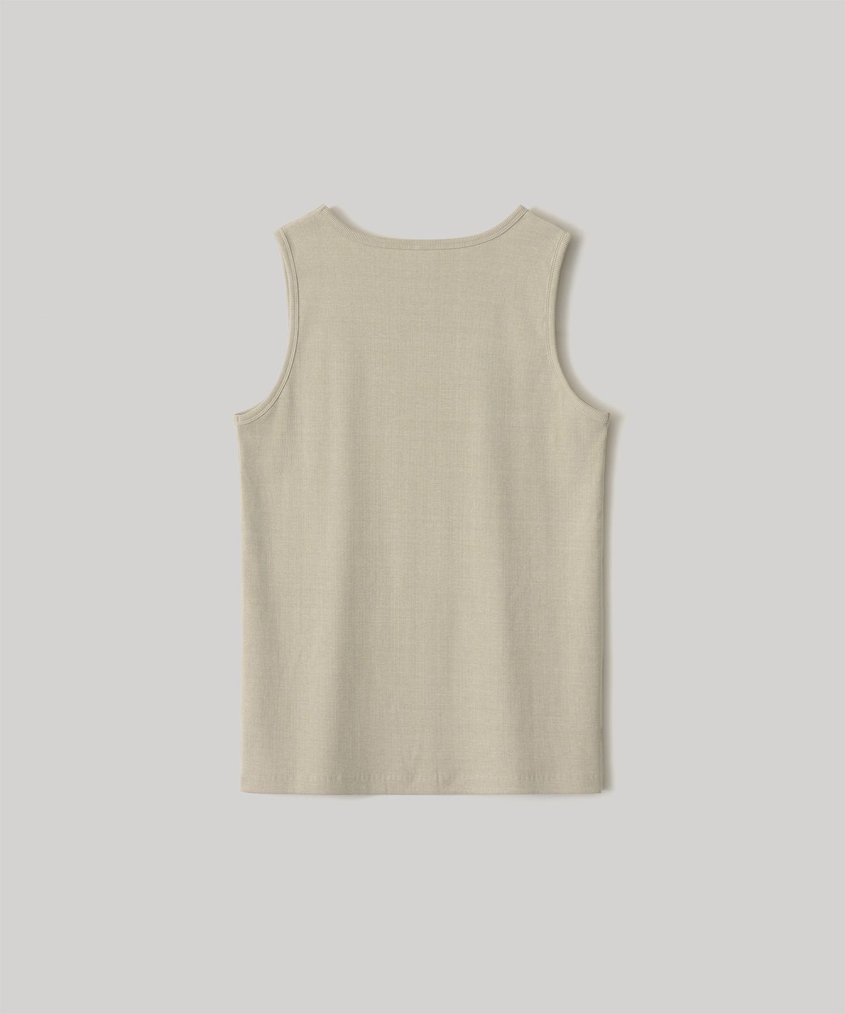 어나더 오피스(ANOTHER OFFICE) Dyed Ribbed Scoop Neck Tank (Beige)