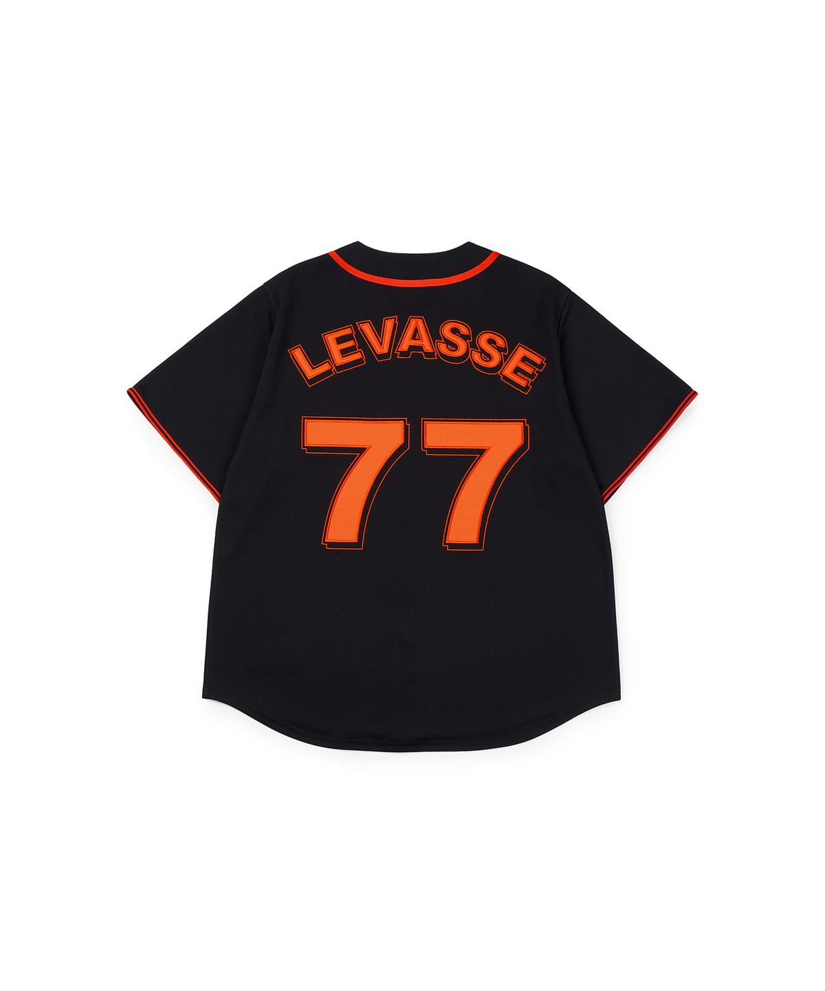 르바세(LEVASSE) Mesh Baseball Regular-fit Jersey_Black/Orange
