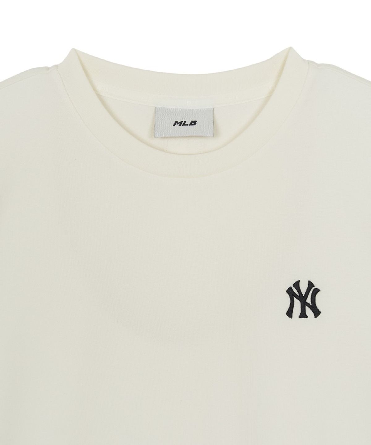 엠엘비(MLB) 여성 베이직 스몰로고 슬림핏 반팔 티셔츠 NY (Cream)