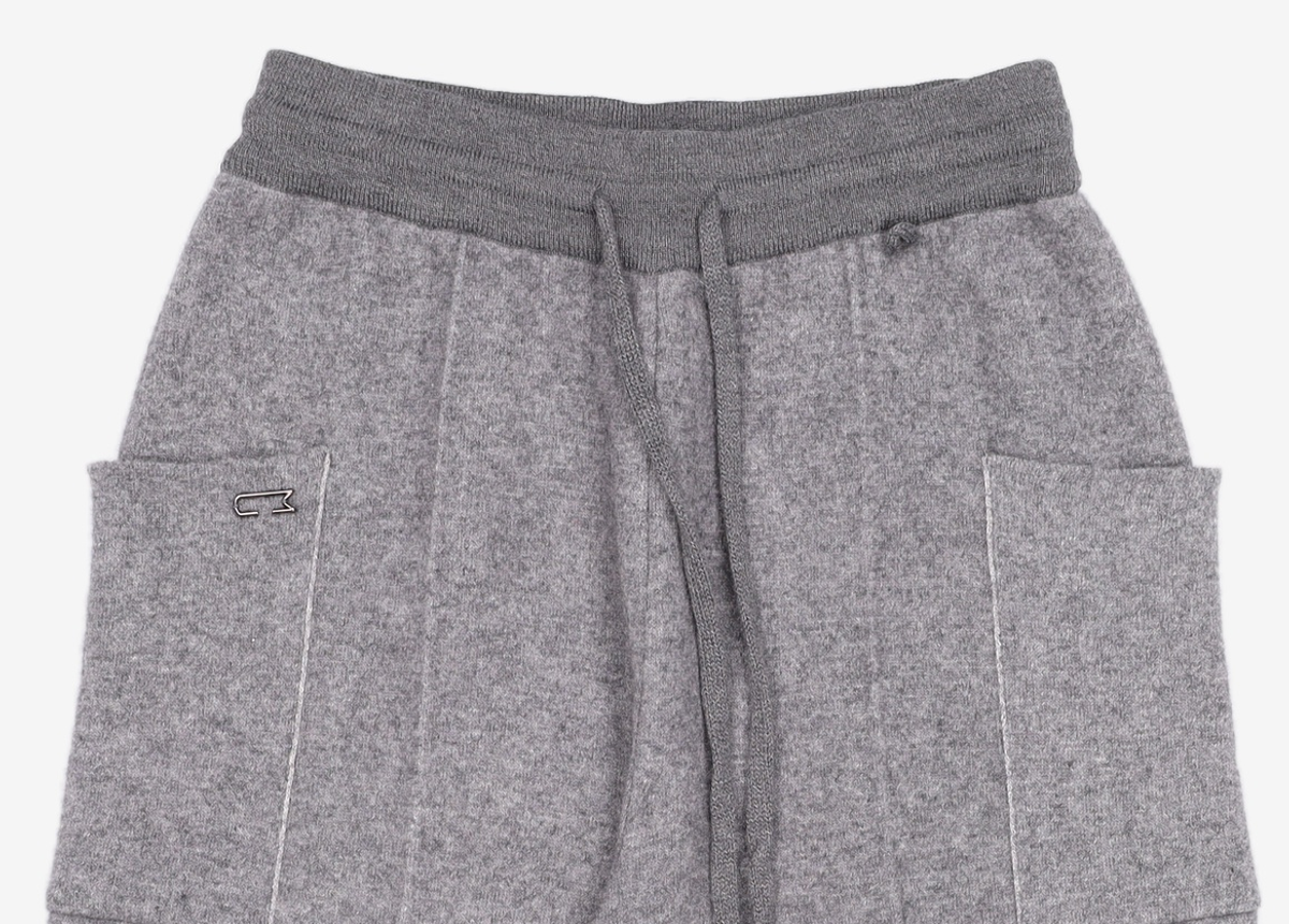 우마뭉(UMARMUNG) Blue fox double faced half pants_Heather Grey M