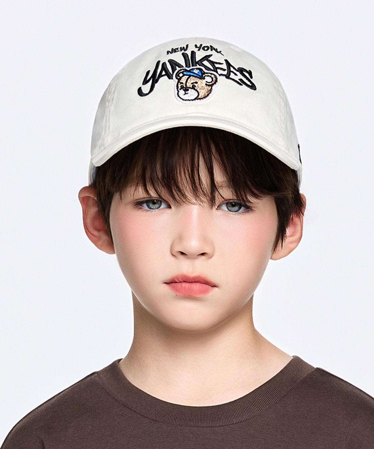 엠엘비 키즈(MLB KIDS) 메가베어 빈티지 워싱 볼캡 NY (D.Cream)