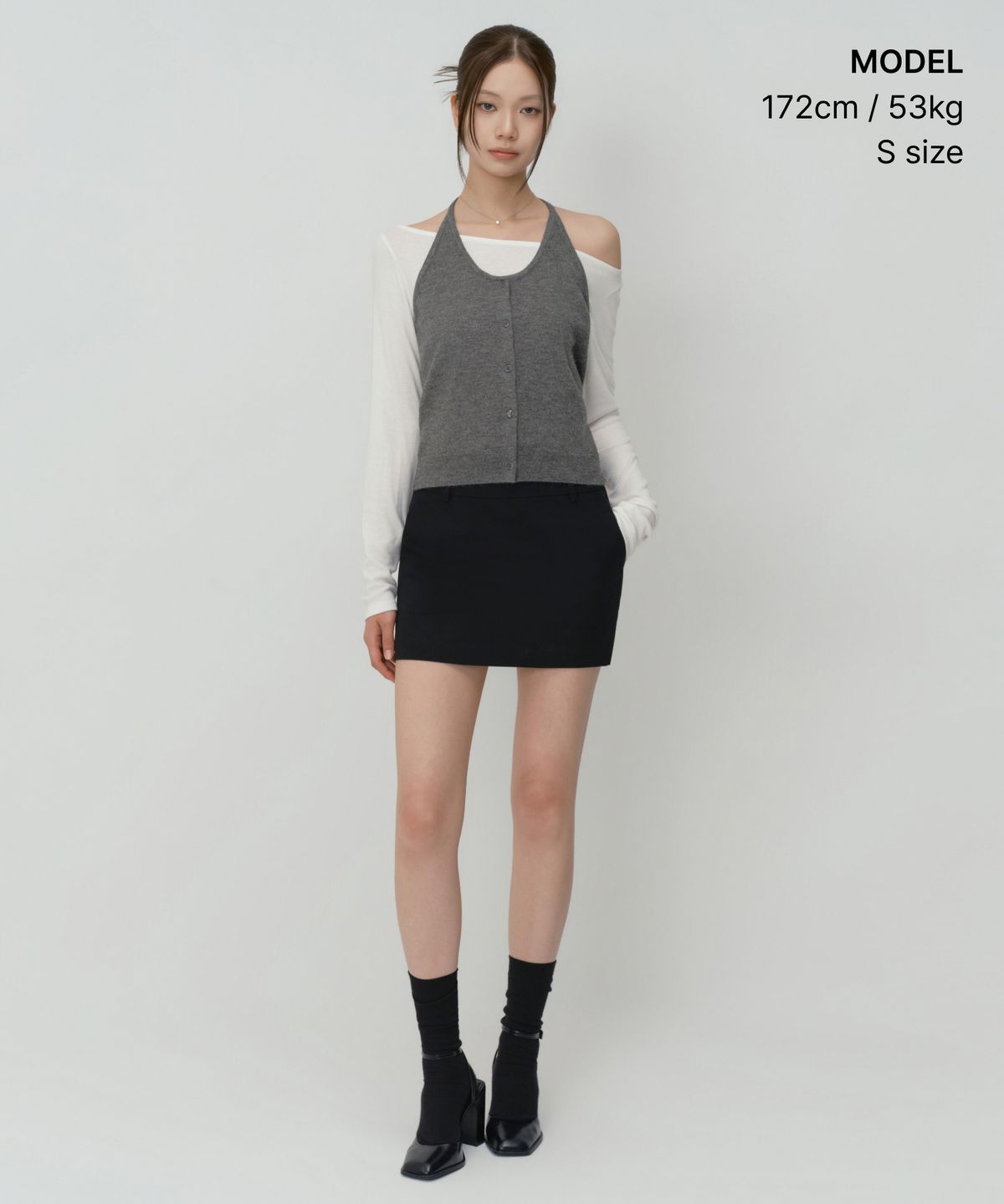 무신사 스탠다드 우먼(MUSINSA STANDARD WOMAN) 우먼즈 홀터 니트 베스트 [미디엄 그레이]