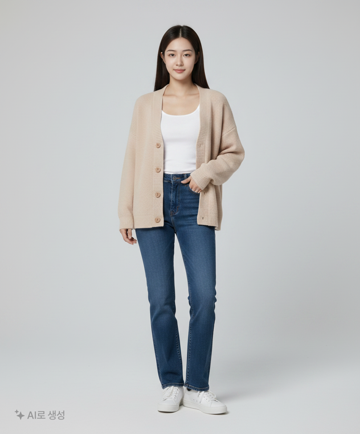 커스텀어클락(COSTUME O’CLOCK) 헤비 울 오버핏 가디건 베이지 COOSCD010BEIGE L