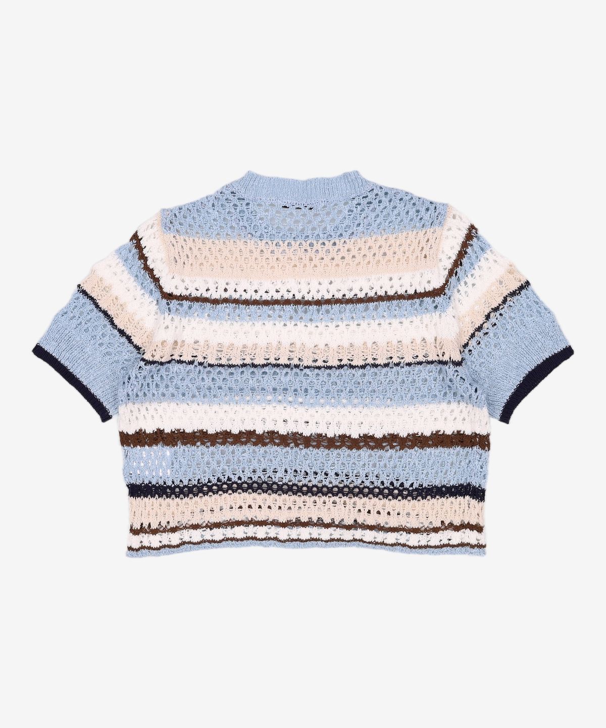 미쏘(MIXXO) 스카시 멀티스트라이프 반팔 풀오버 MIWKAC714T L