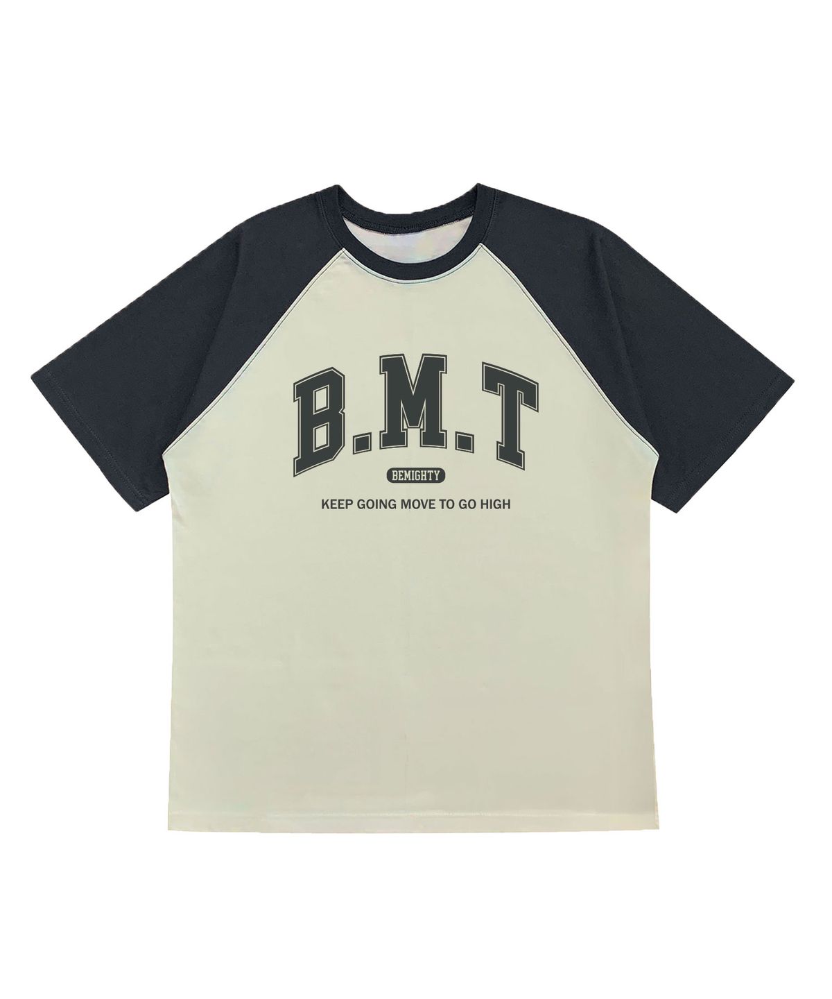 비마이티(BEMIGHTY) BMT 레터링 오버핏 라글란 반팔티셔츠