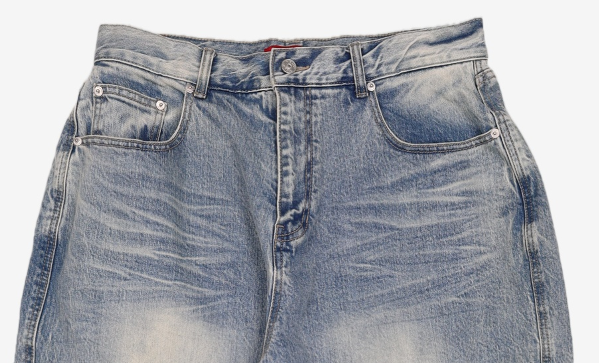 기철(KICHUL) WHITE LION NEW BAGGY DENIM PANTS (LIGHT BLUE) M
