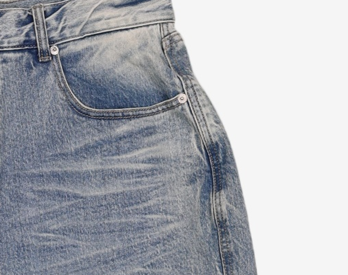 기철(KICHUL) WHITE LION NEW BAGGY DENIM PANTS (LIGHT BLUE) M