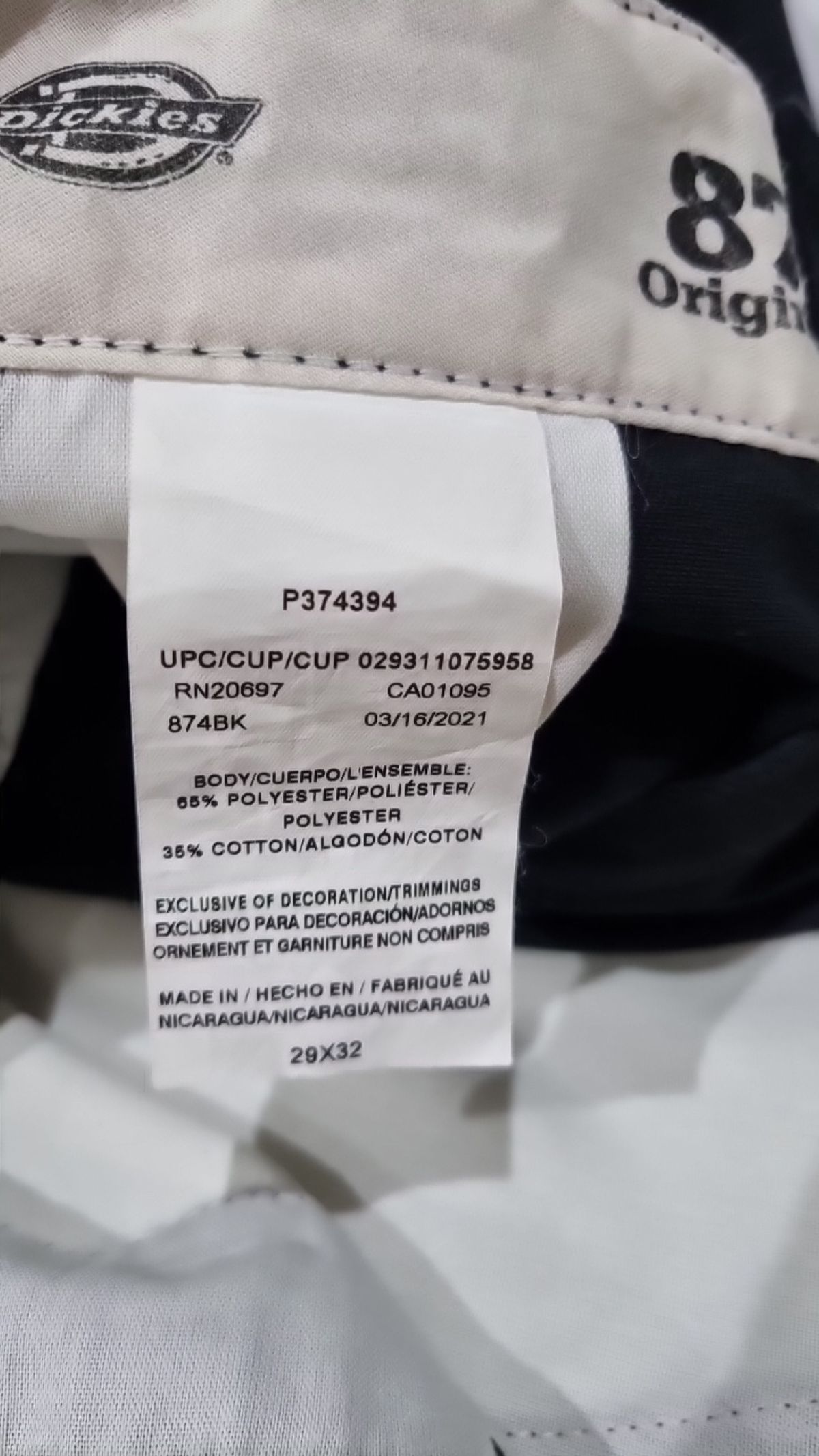 디키즈(DICKIES) 코튼 팬츠 29X32