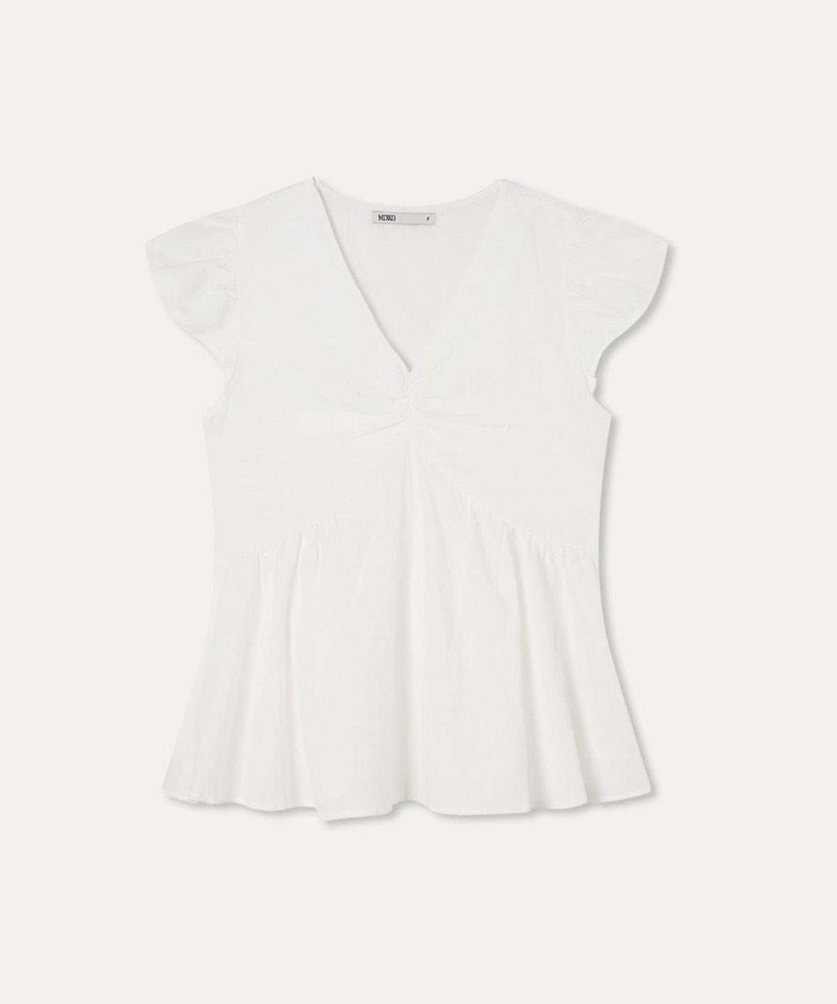 미쏘(MIXXO) v넥 셔링 블라우스_MIWBWG93SS