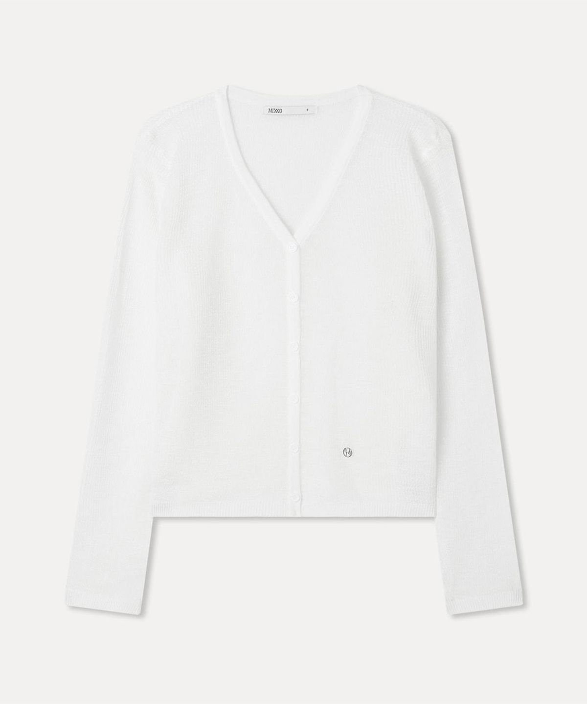 미쏘(MIXXO) 브이넥 시스루 가디건_MIWCKG90AS