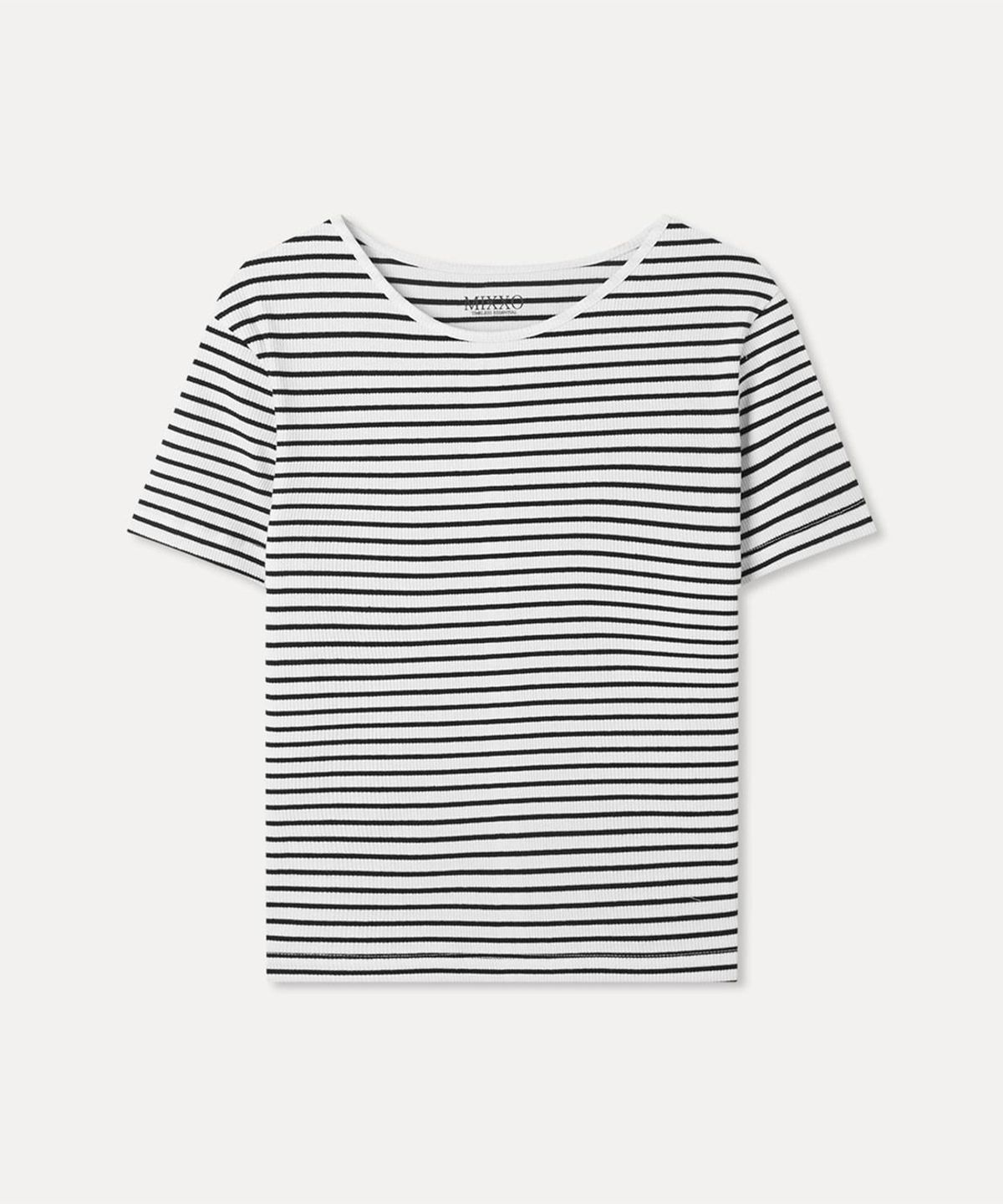 미쏘(MIXXO) 스트라이프 반팔 티셔츠_MIWHWG81AA