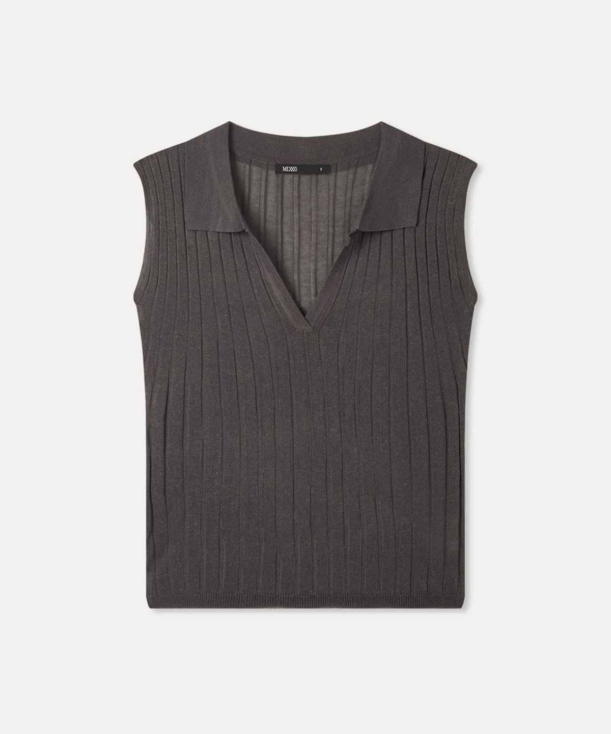 미쏘(MIXXO) 오픈카라 골지 니트 나시_MIWKAG91AS